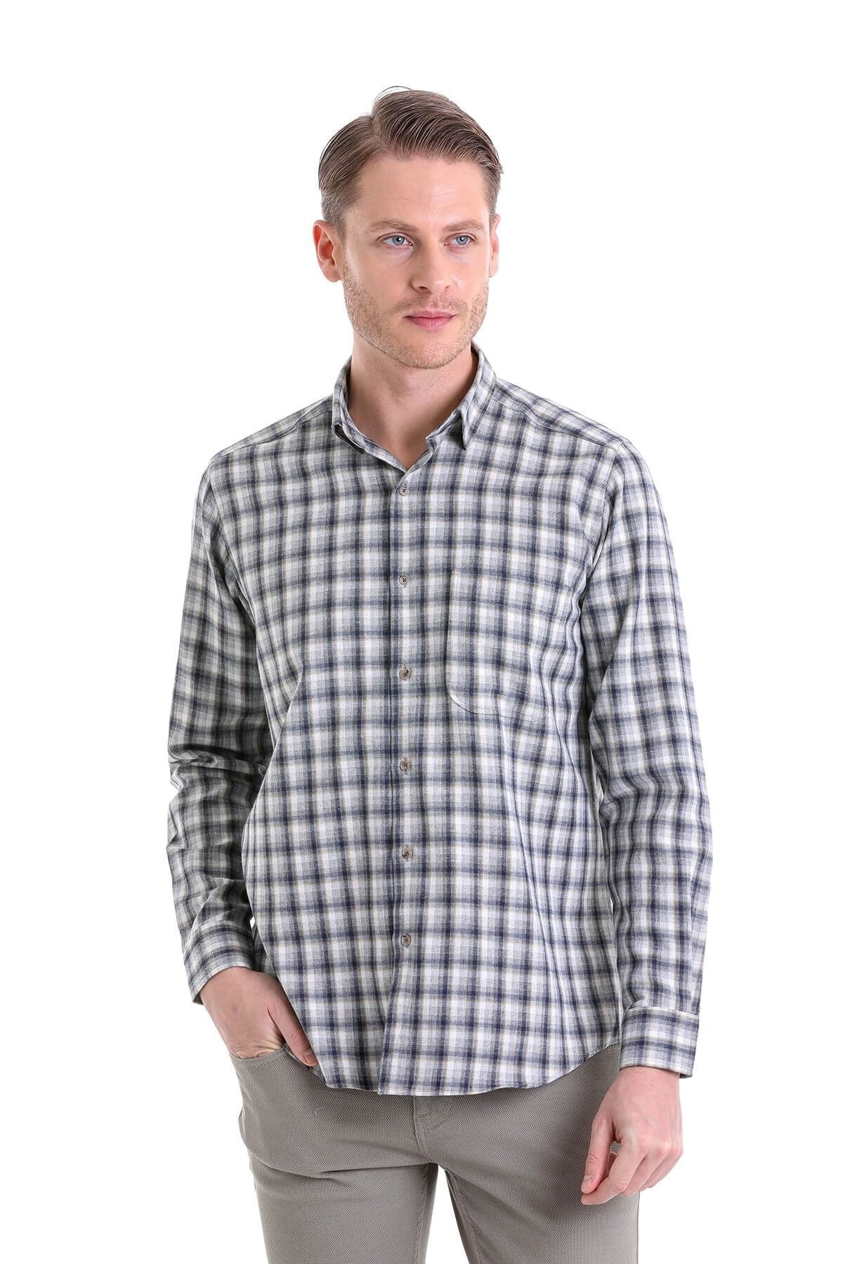 پیراهن مردانه خاکستری حاتم اوغلو | 23D190000012 اورجینال - تصویر 3