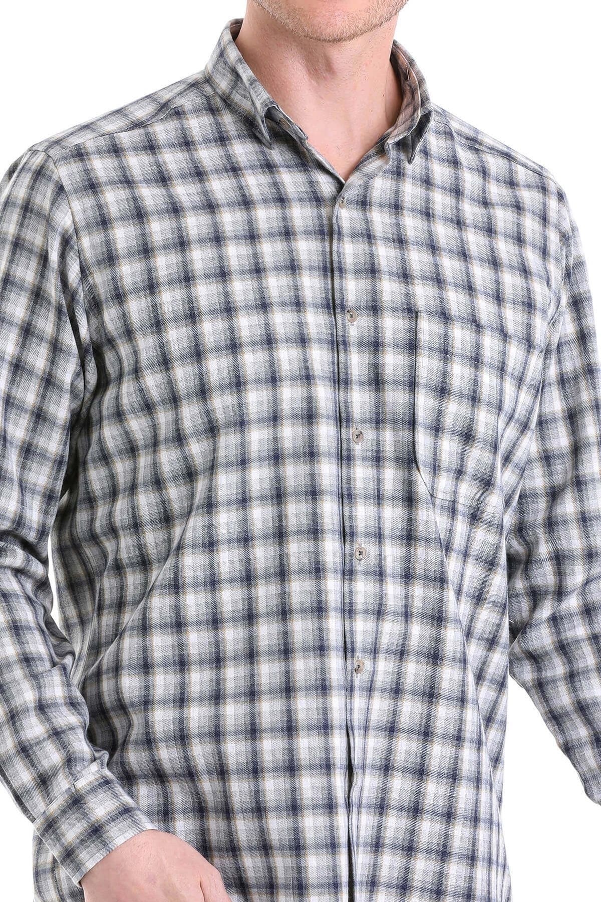 پیراهن مردانه خاکستری حاتم اوغلو | 23D190000012 اورجینال - تصویر 5