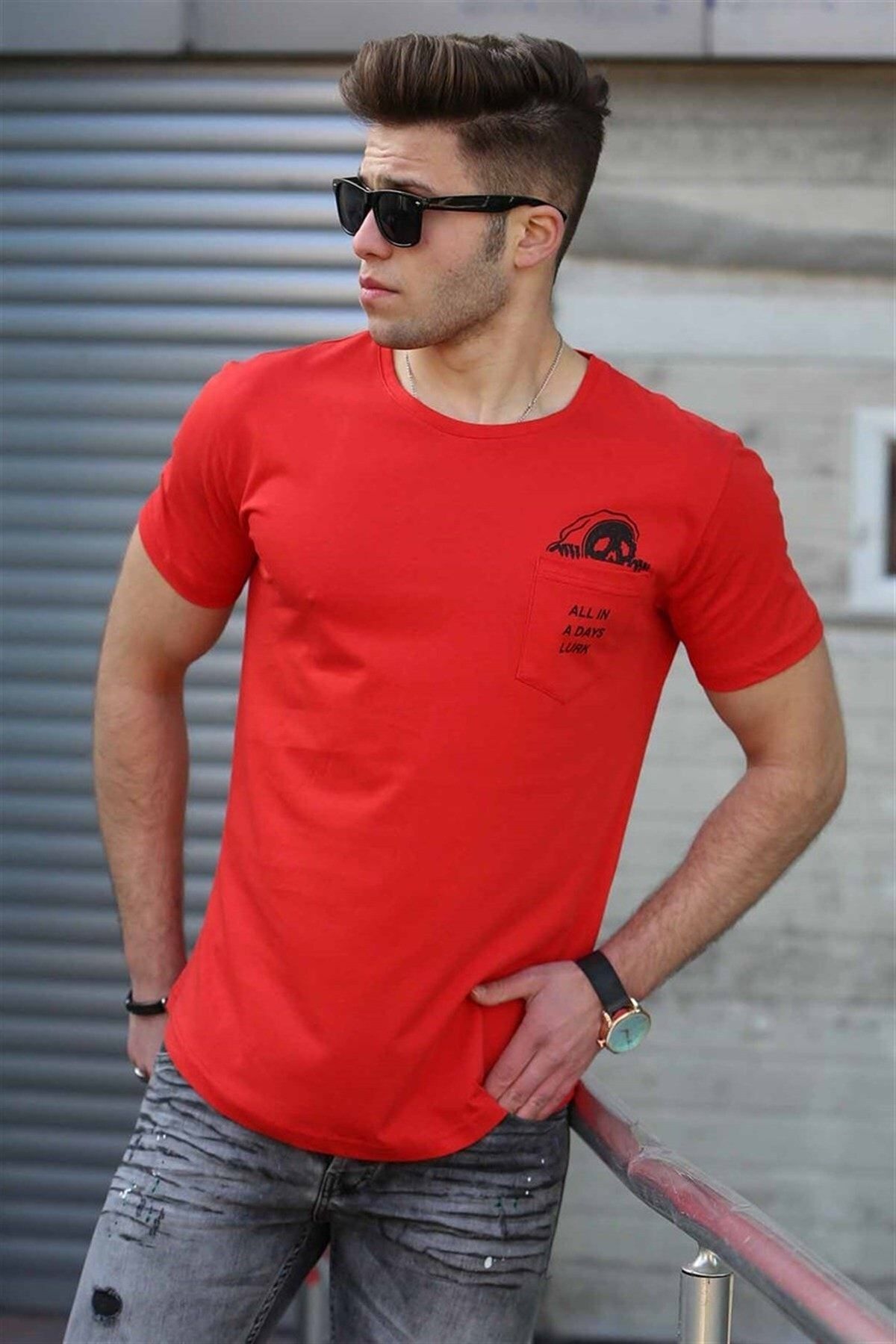 Madmext T-Shirt Rot Regular Fit Fast ausverkauft