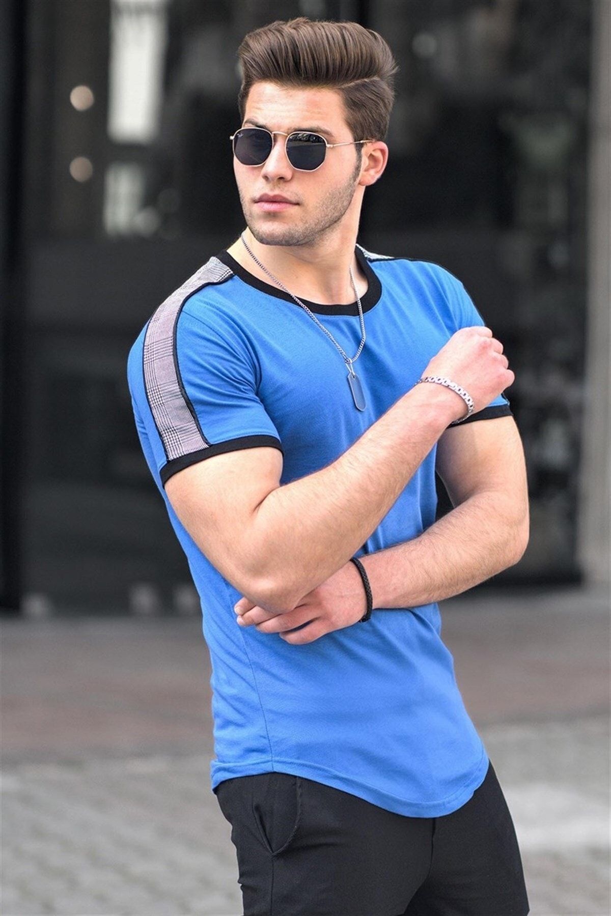 Madmext T-Shirt Dunkelblau Regular Fit Fast ausverkauft