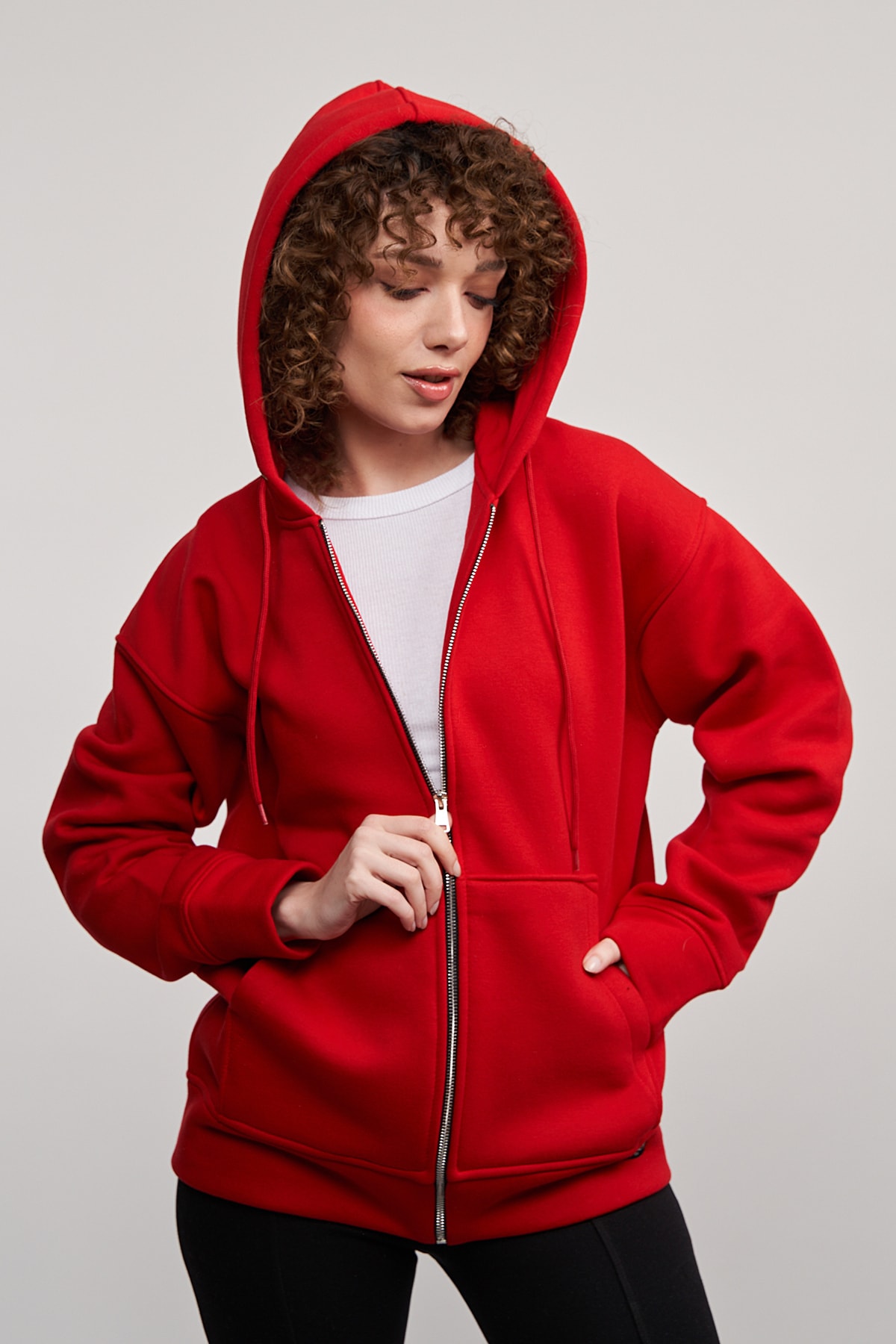 MBEY1989  Mbey Full Fermuarlı Kapüşonlu Sweatshırt - Görsel 3