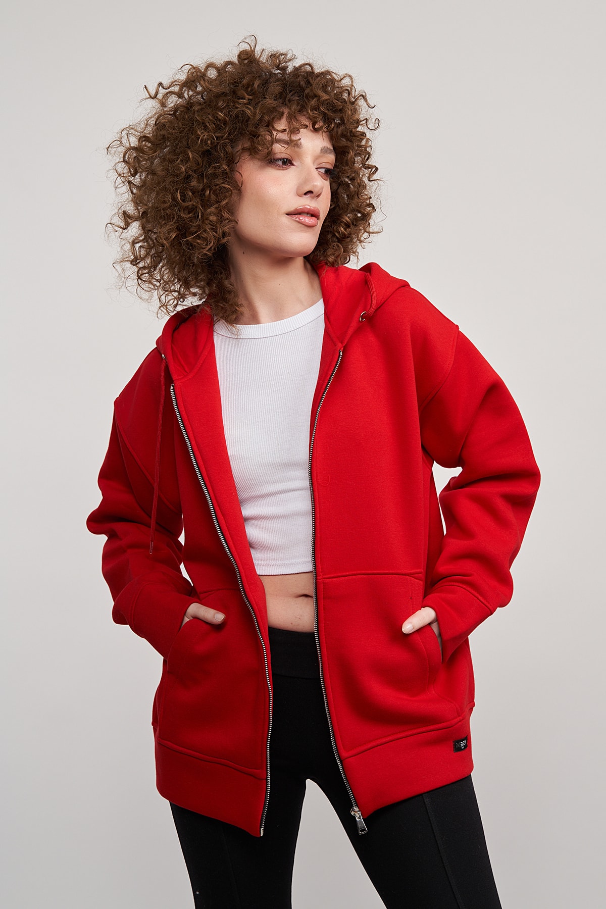 MBEY1989  Mbey Full Fermuarlı Kapüşonlu Sweatshırt - Görsel 4