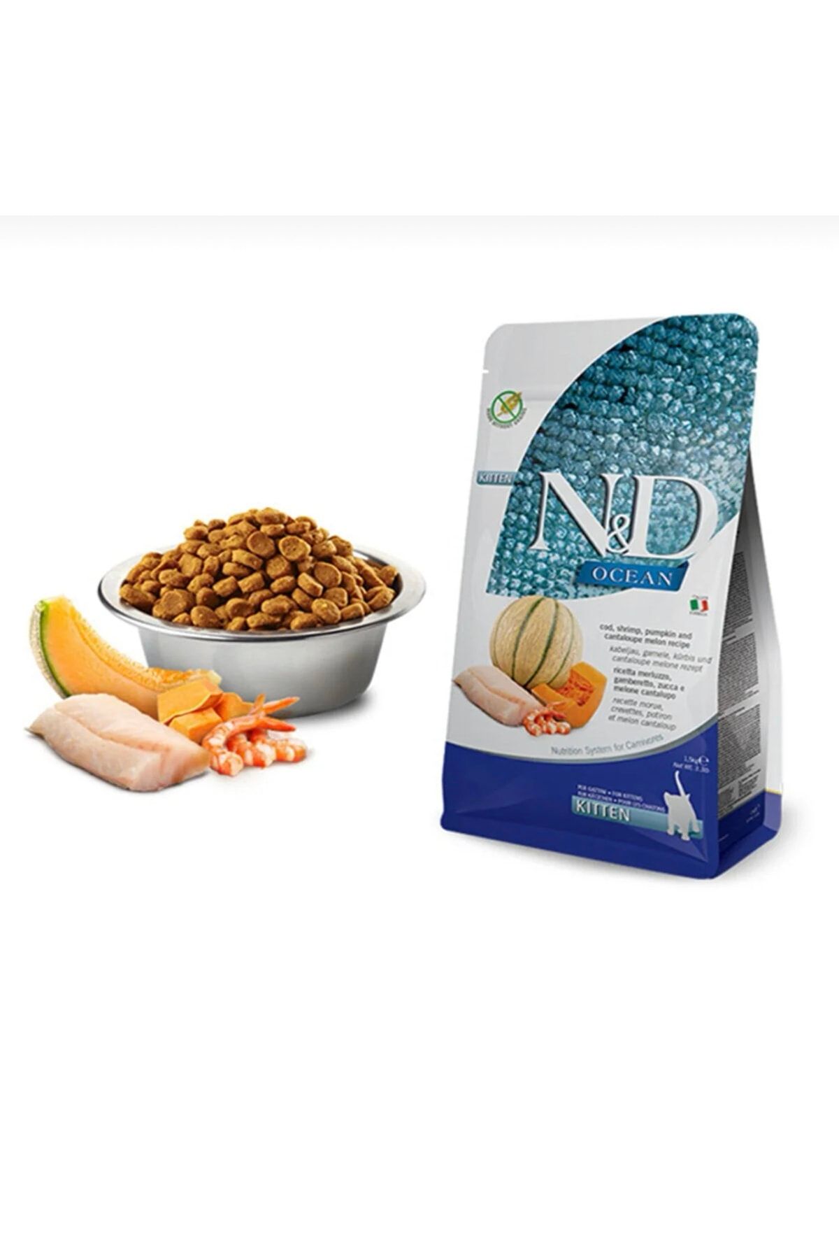 N&D H2o Ocean Morina Balığı, Karides, Balkabağı & Kavun Kıtten 1,5 Kg