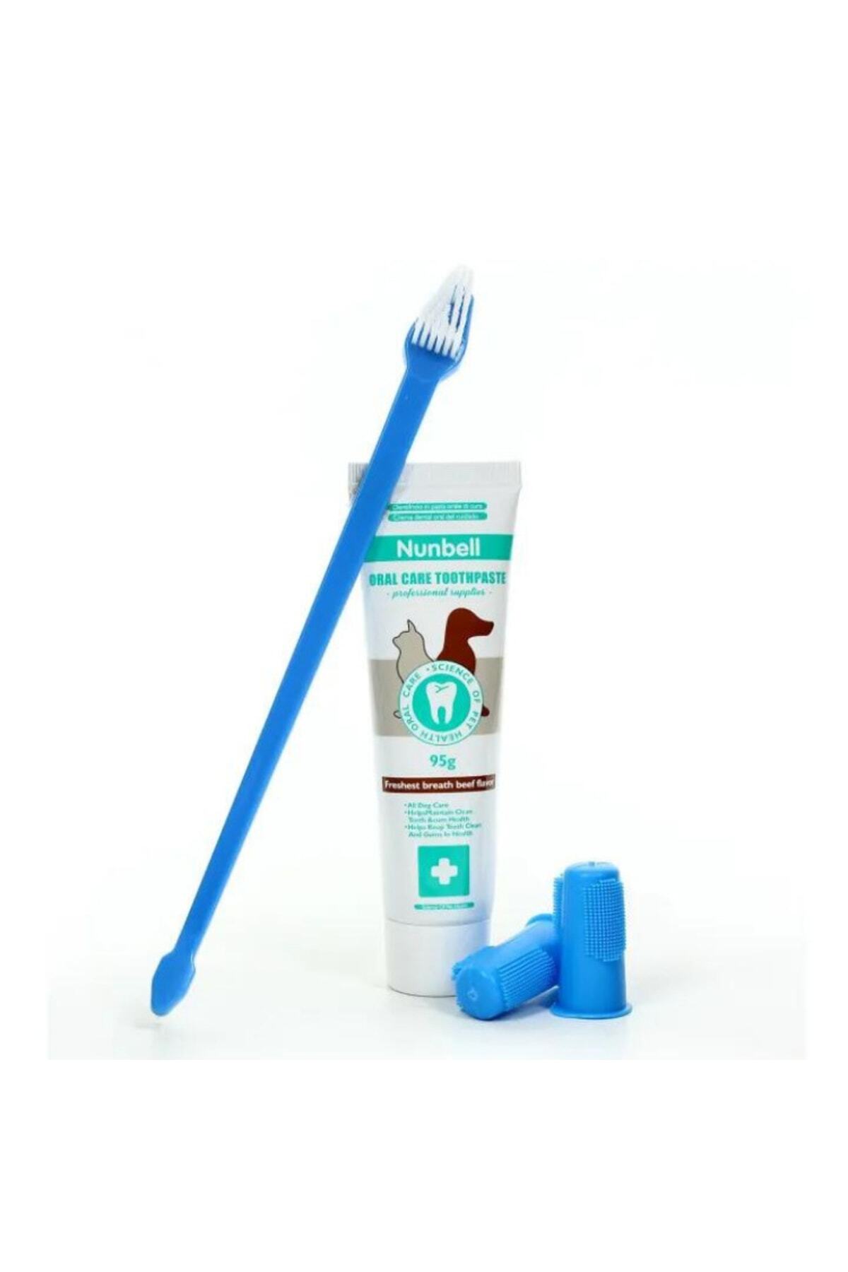 Nunbell Dental Care Kit Cat Dog Sığır Eti Aromalı Kedi Köpek Diş Macunu