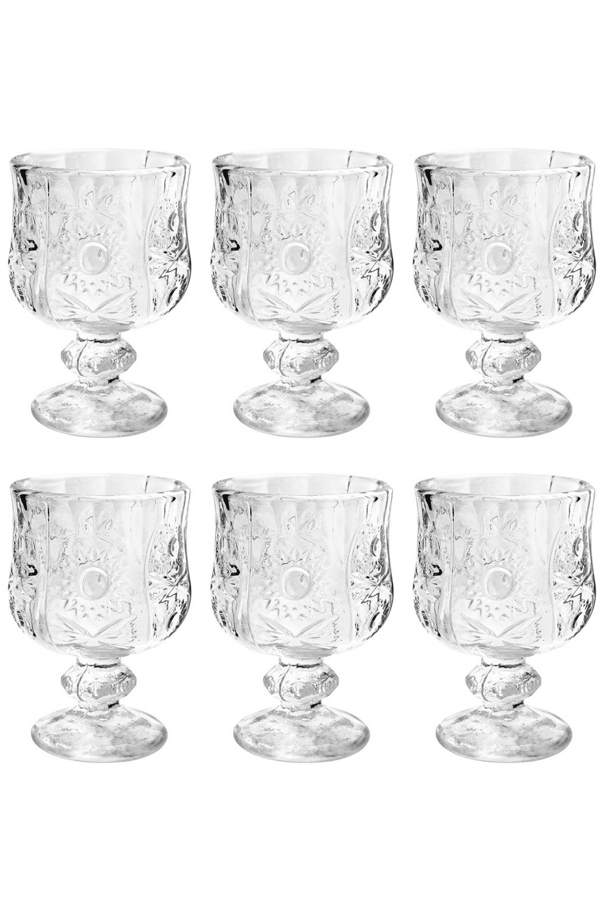 Kitchen Design Lab Kristal Kesme 6 Adet Kadeh Model Kahve Yanı Ayaklı