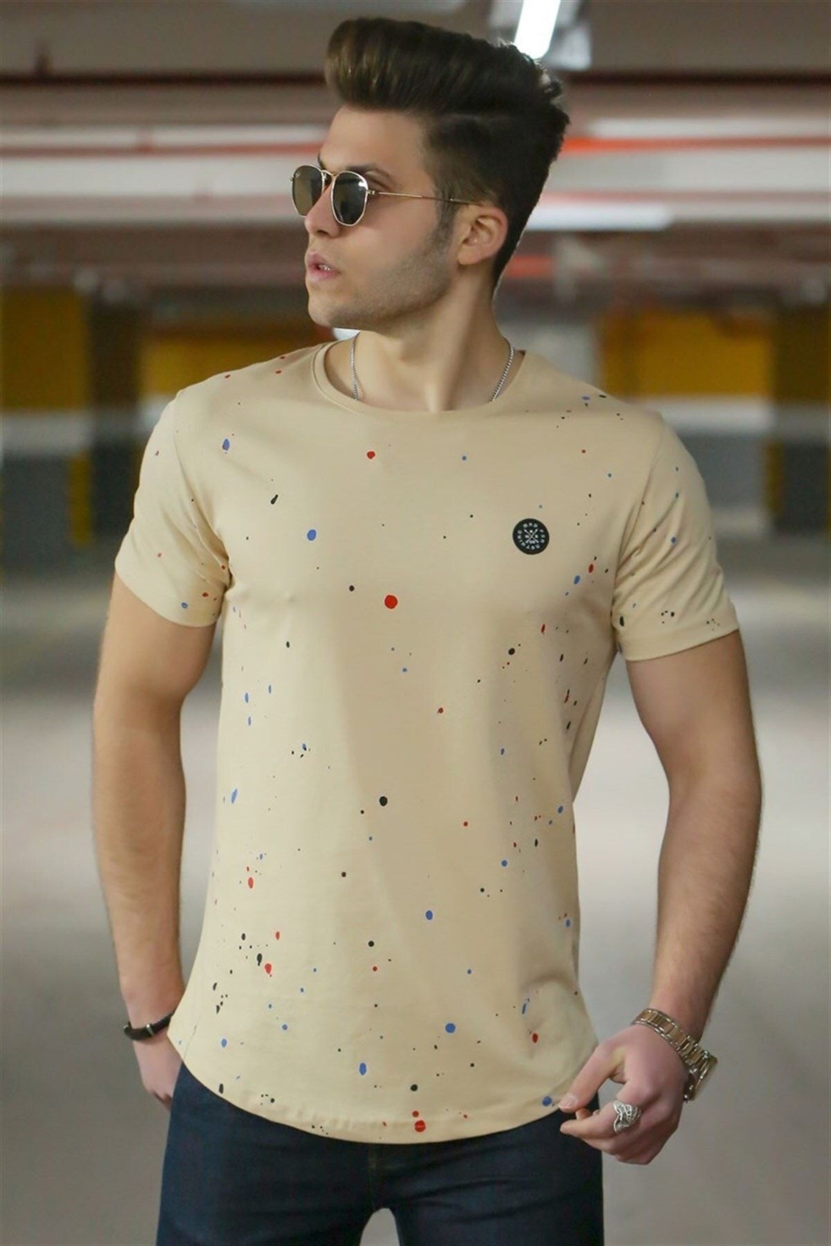 Madmext T-Shirt Braun Regular Fit Fast ausverkauft