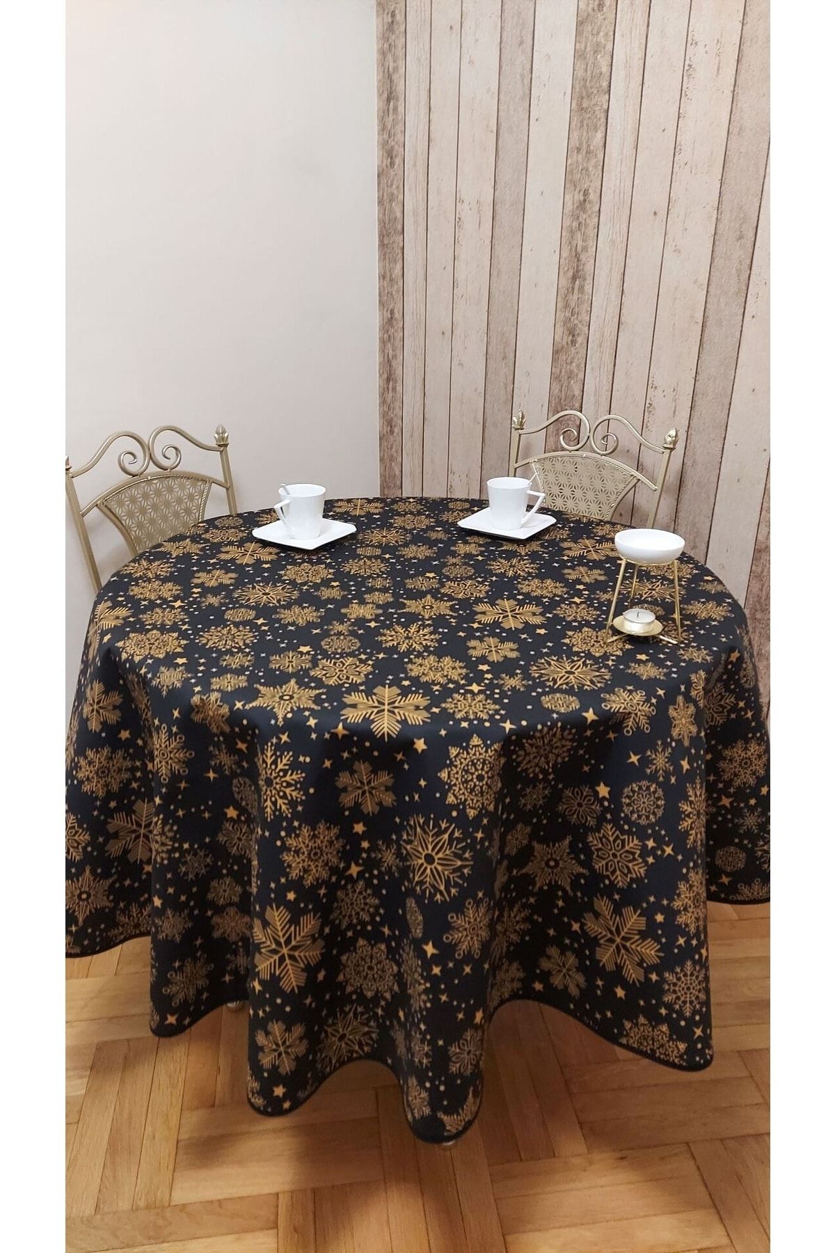gonk-Round Christmas Patterned Duck (LIQUID PUSHER, SPOT-PROOF) Fabric, Table Cloth 4