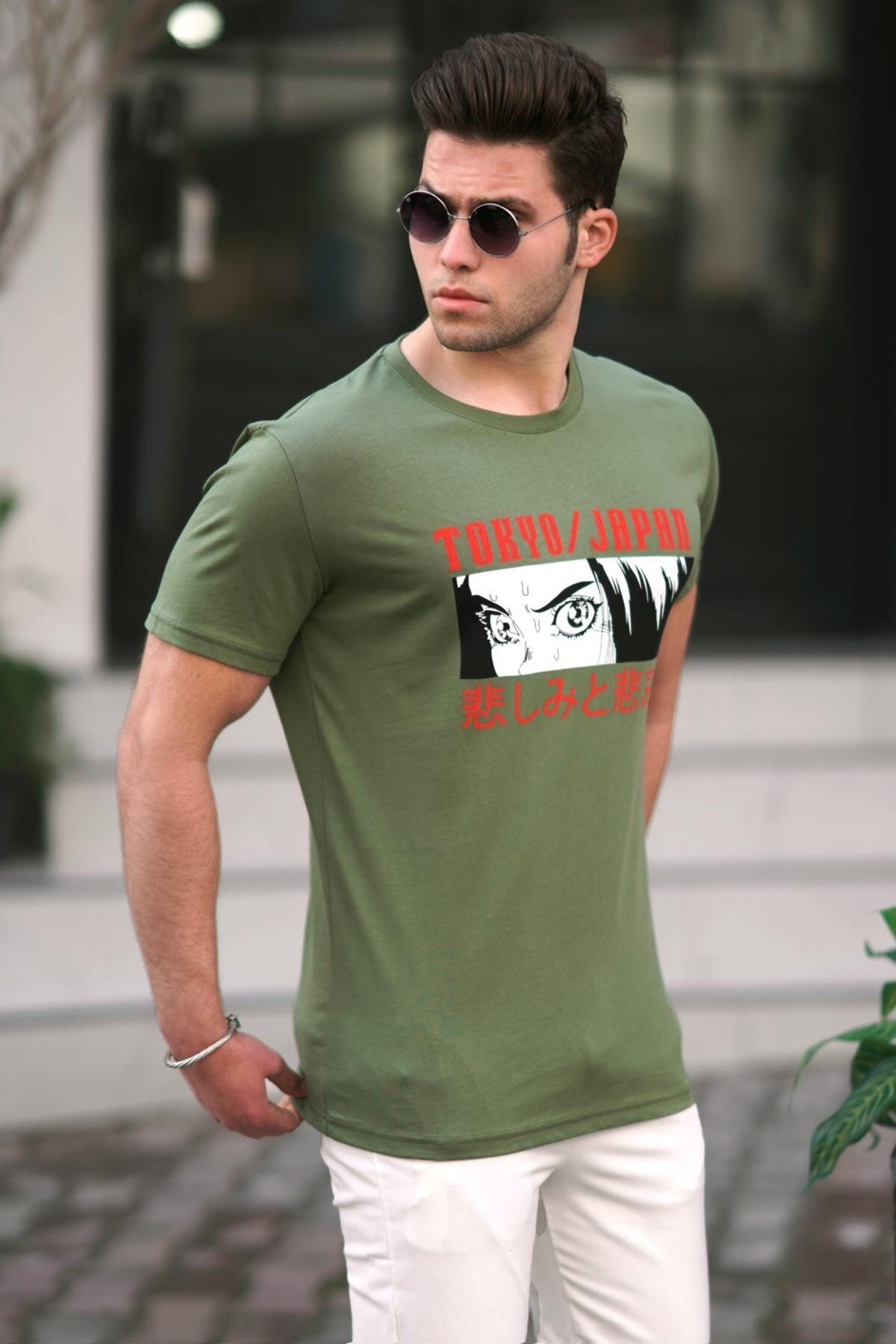 Madmext T-Shirt Khaki Regular Fit Fast ausverkauft