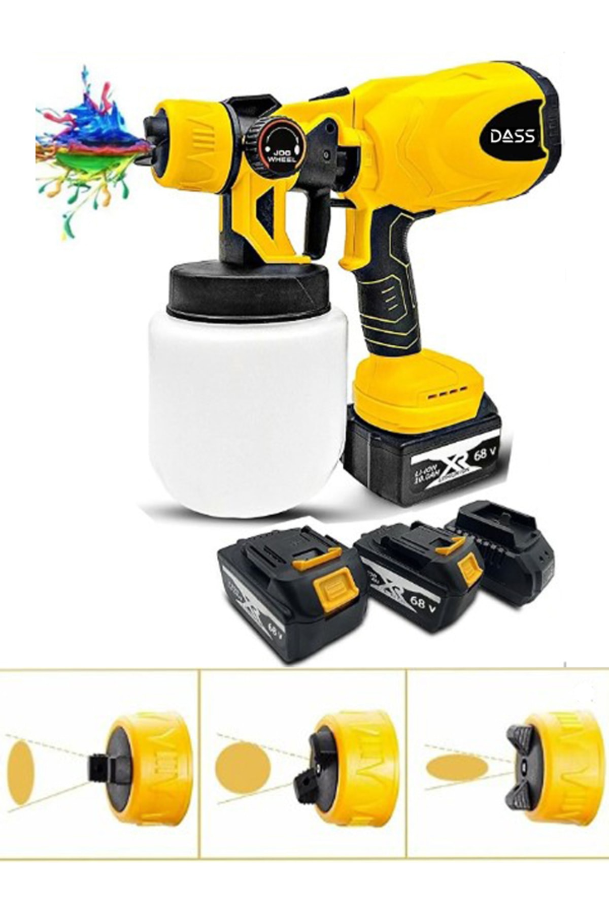 DASS ROLLER Alman Fast Paint 68 V Çift Akülü Boya Tabancası Püskürtme