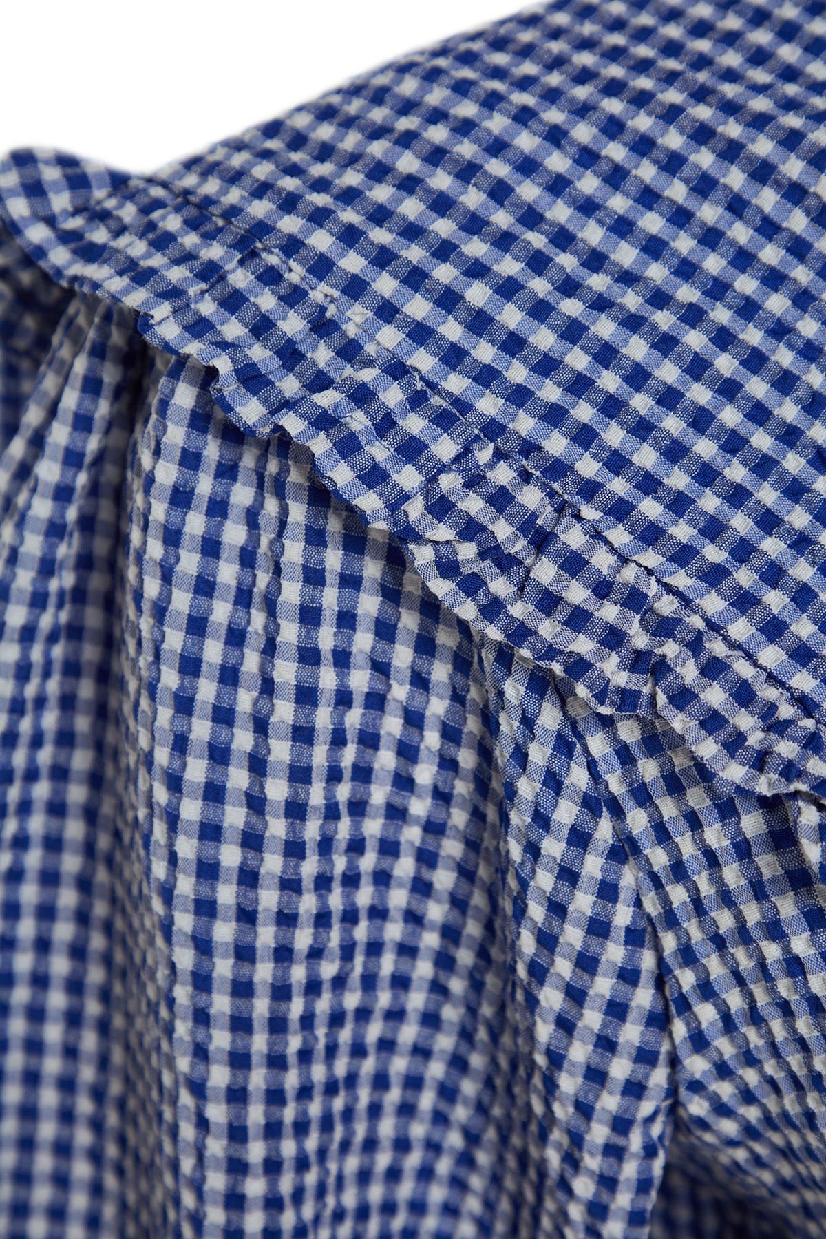 Trendyol Modest-Kék baba nyakörv Gingham mintás szőtt tunika TCTSS23UK00065 4