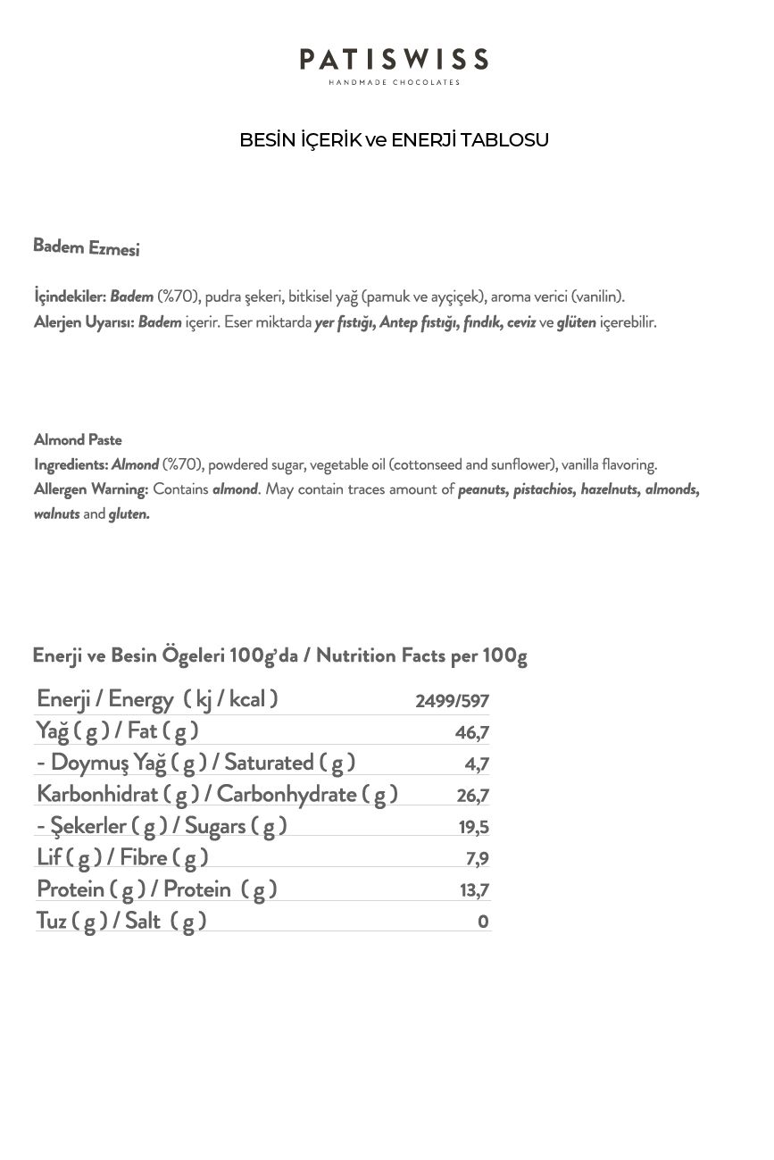 Patiswiss Ballı Fındık Ezmesi 210 G