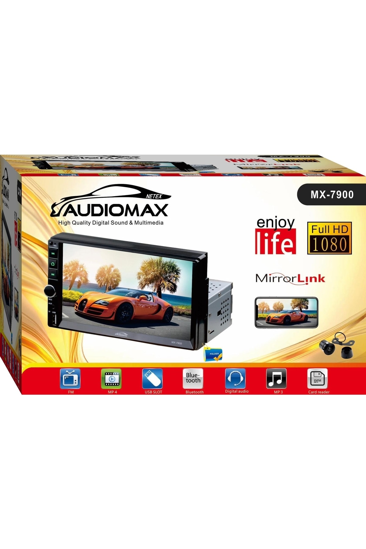 Audiomax Mx-7900 Ince Kasa Arkası Kesik Double Teyp 7inch Kamera