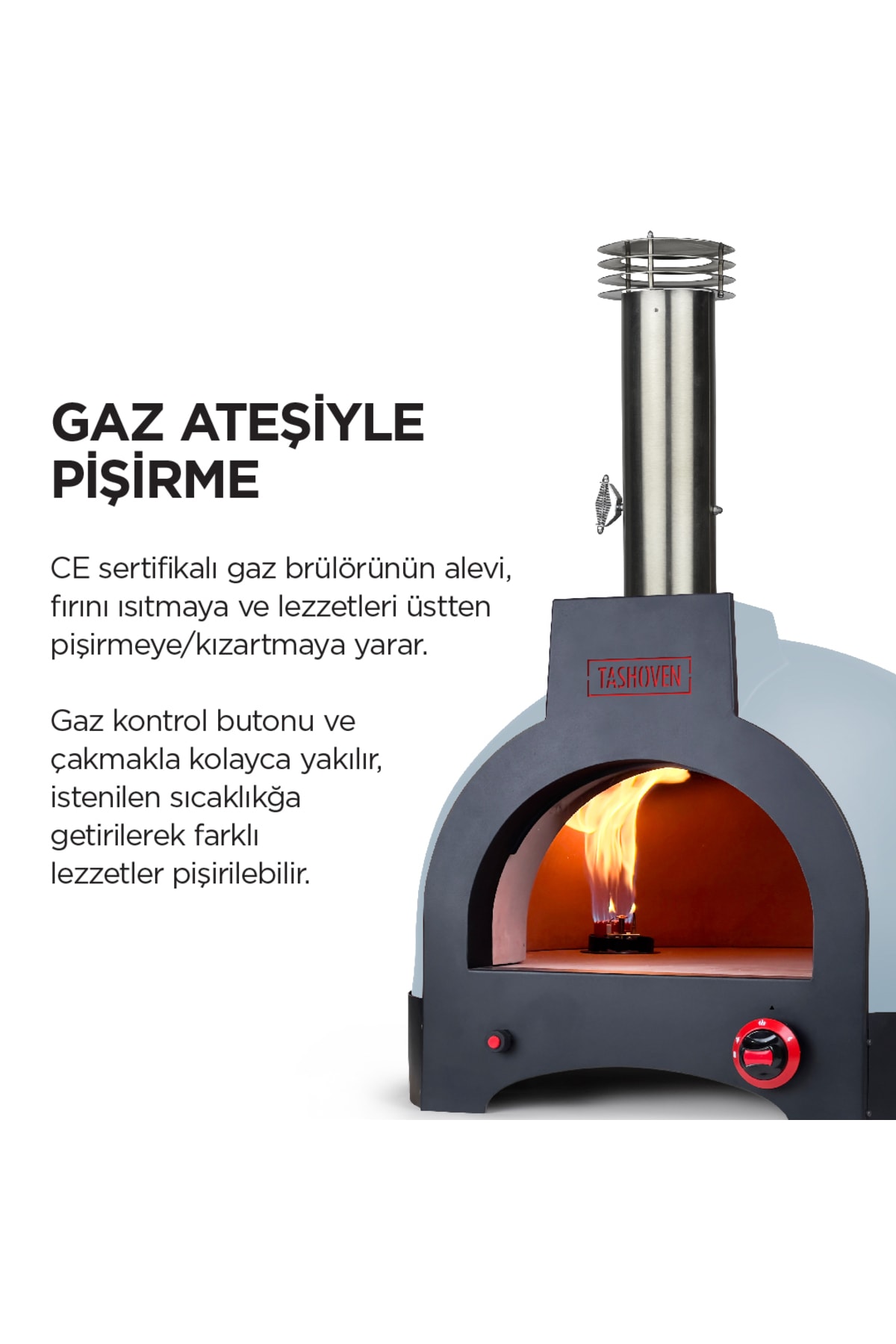 Hybrid 66 Gazlı Ve Odun Ateşli Taş Fırın - Mavi - Pizza, Pide, Lahmacun, Ekmek, Güveç Taşfırını 2