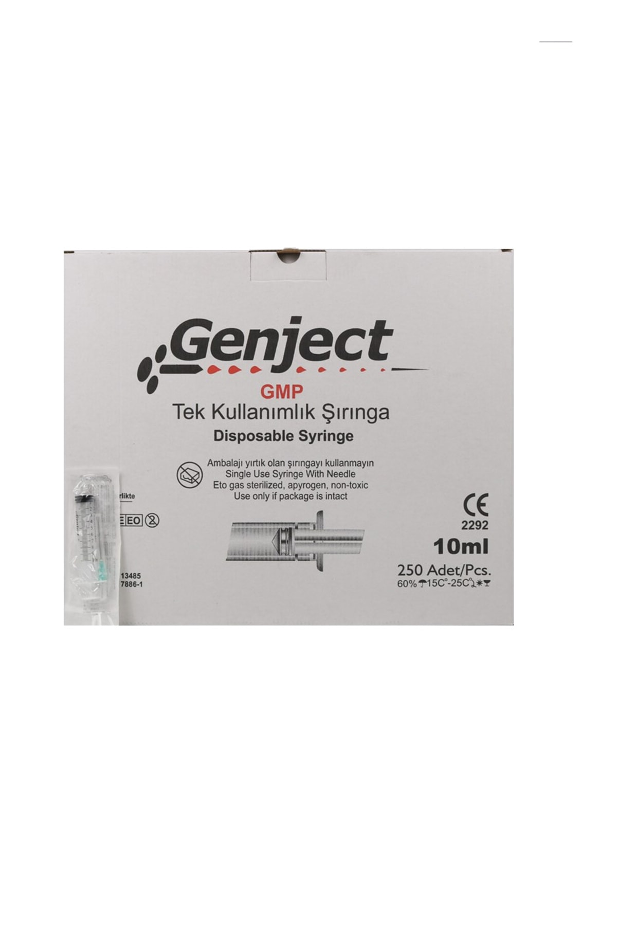 Genject 10 Cc Enjektör 3p 21 G Yeşil Şırınga 250 Adet