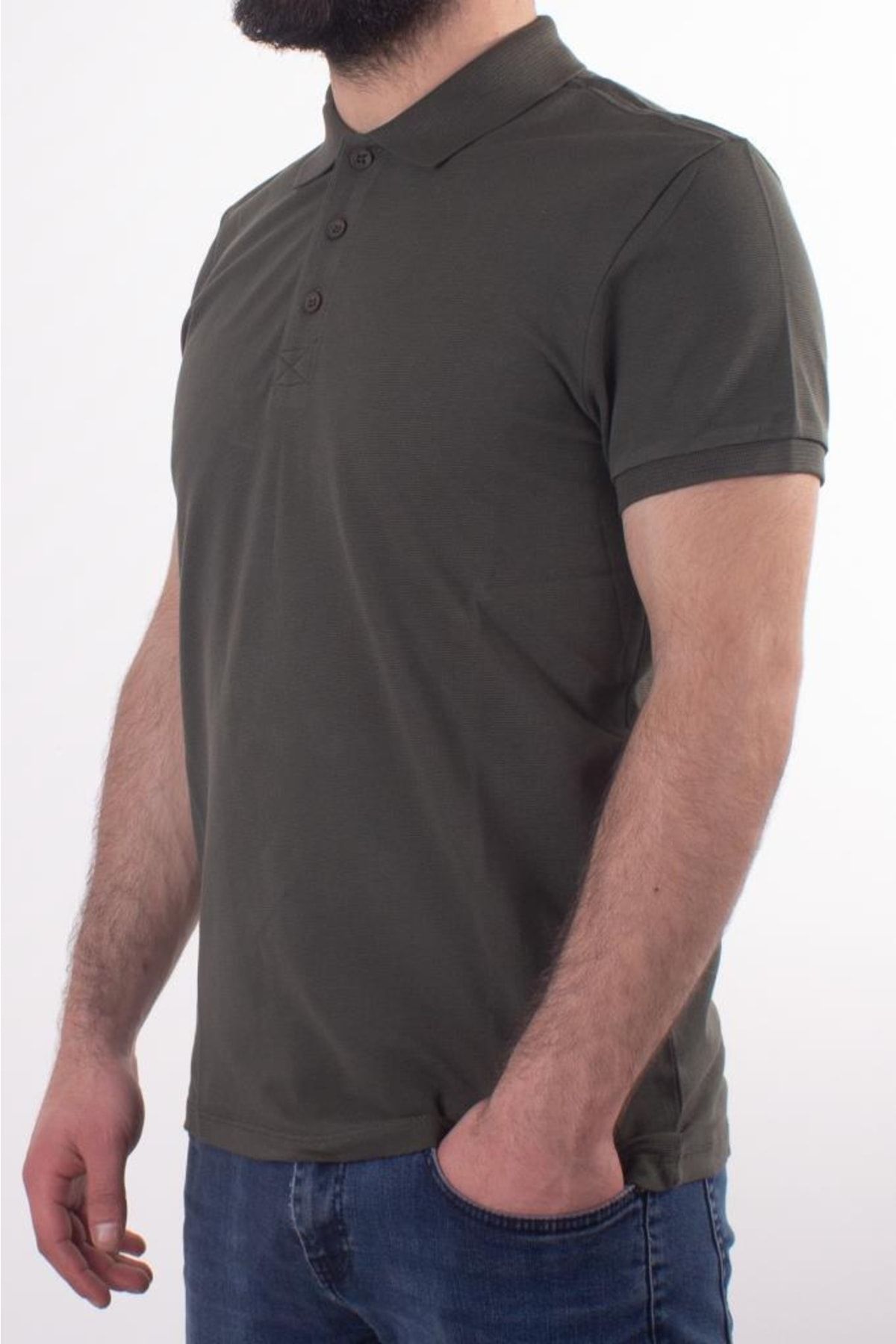 Dark grey outlet polo shirt back