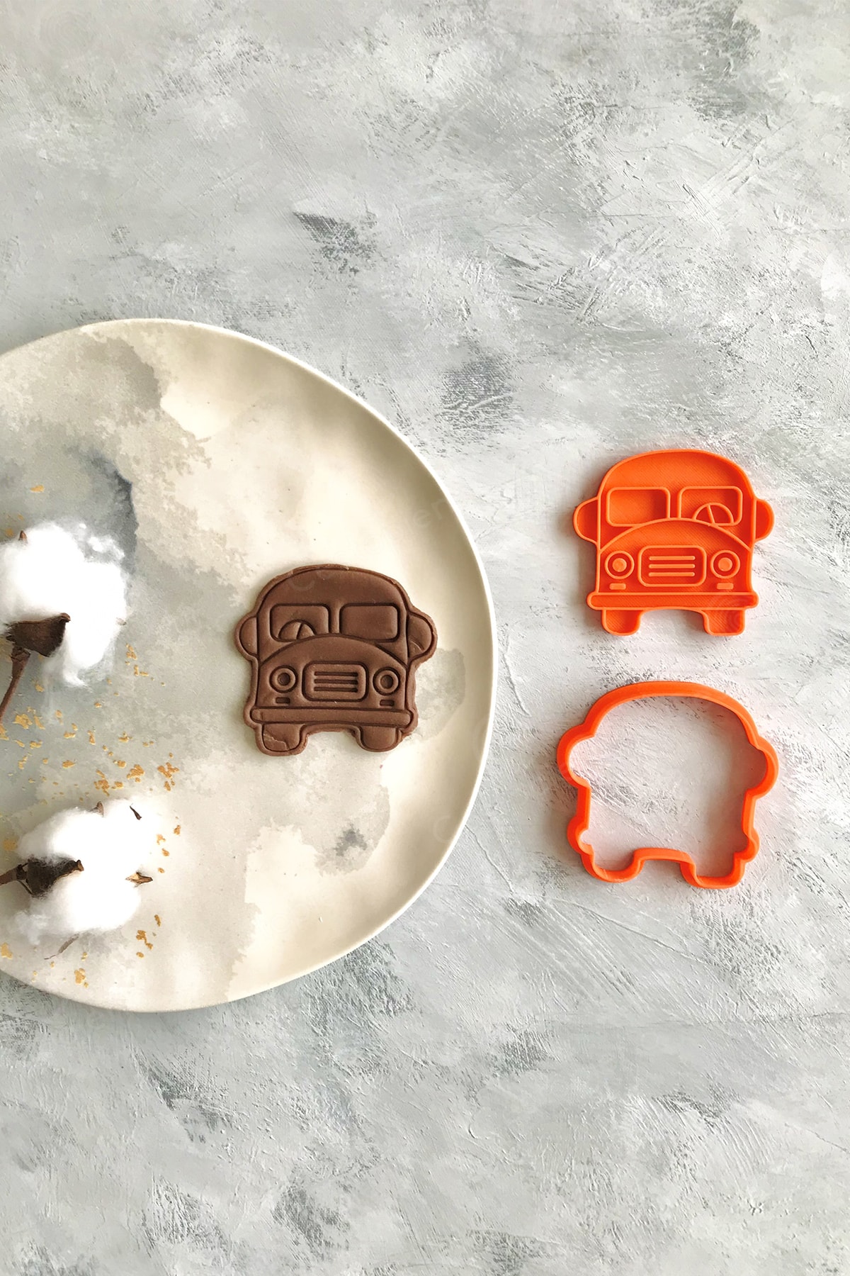 Orange Bus Dough Shaper / Cookie Mold