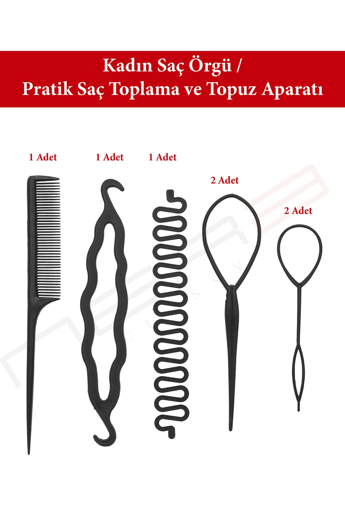 Nera Classy Pratik Saç Örgüsü Ve Topuz Aparat Seti, Kadın Saç Örgü / Pratik Saç Toplama Ve Topuz Aparatı