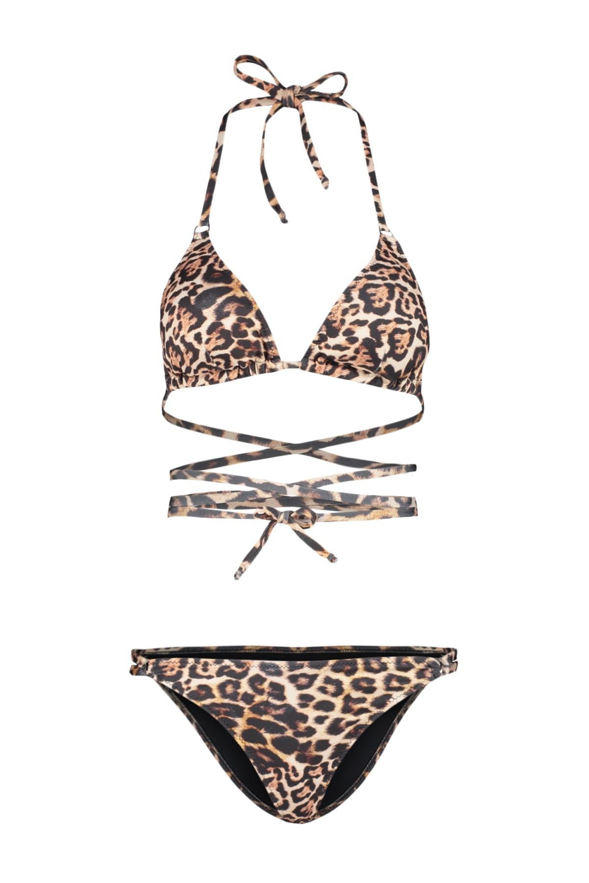 Trendyol Collection-Bikini mit Leopardenmuster - Triangel-Bikini zum Binden TBESS23BT00058 7