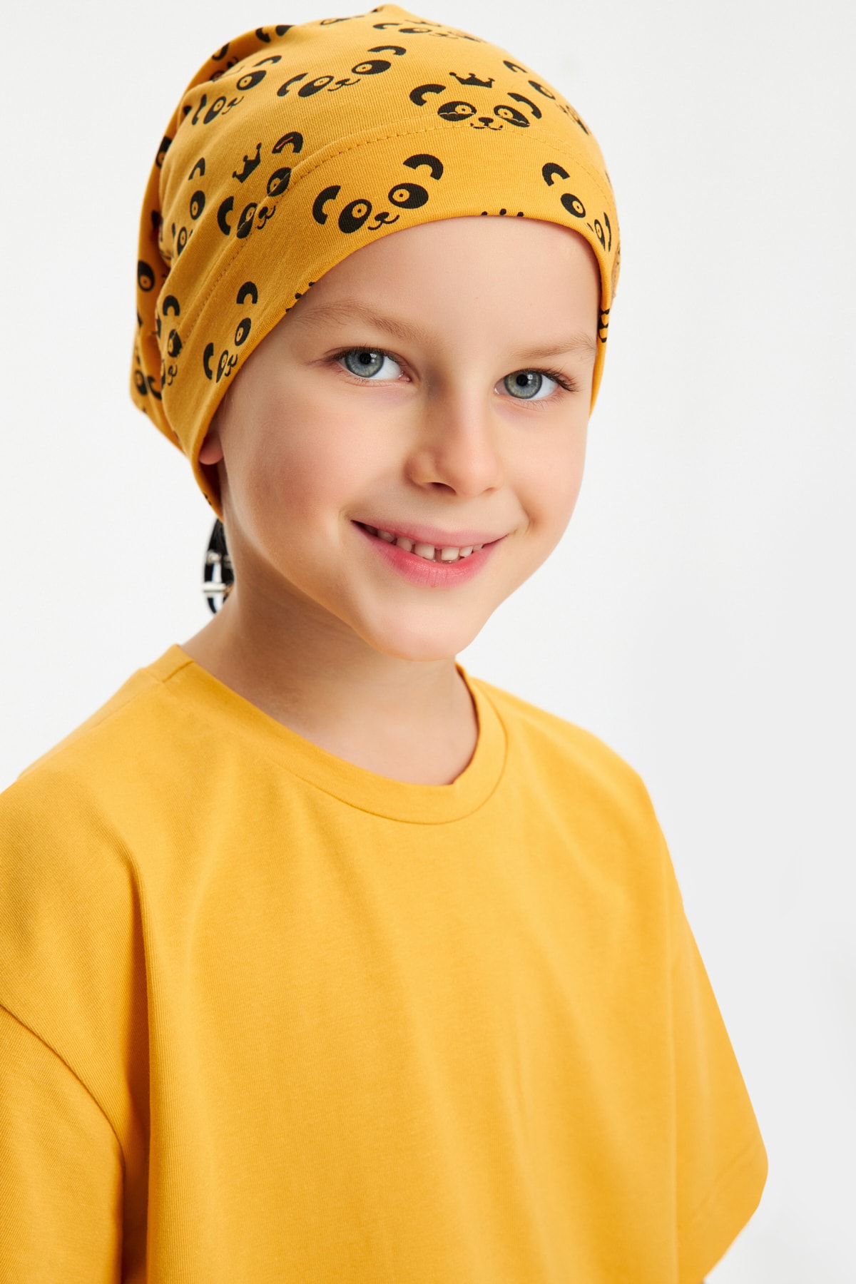 Babygiz Erkek Bebek Çocuk Genç Panda Figürlü 4 Mevsim Şapka Bere %100 Pamuklu Penye fotoğrafı 2 (önizleme)