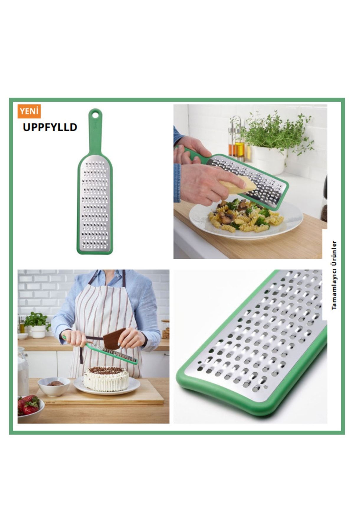 UPPFYLLD Grater with handle, bright green, 12 - IKEA