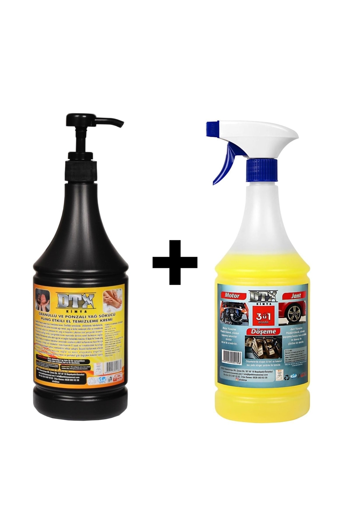 Ponza'lı Talaşlı El Temizleme Kremi Sabunu 1 kg & Motor Jant Döşeme Temizleyici 1 lt