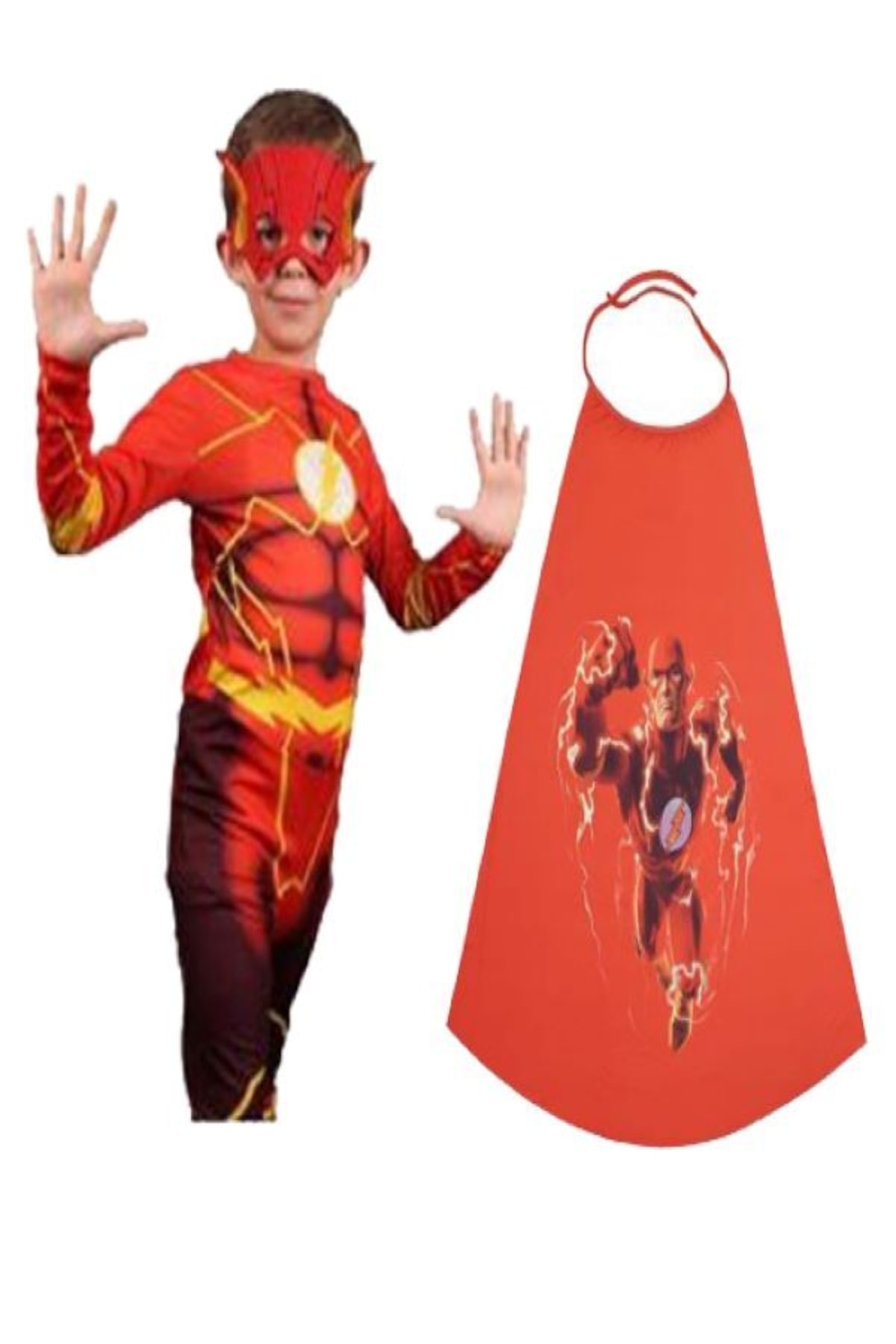 Maybebish Flash Children's Costume Colorful Figured Flash Cape Flash Costume Flash with Cape