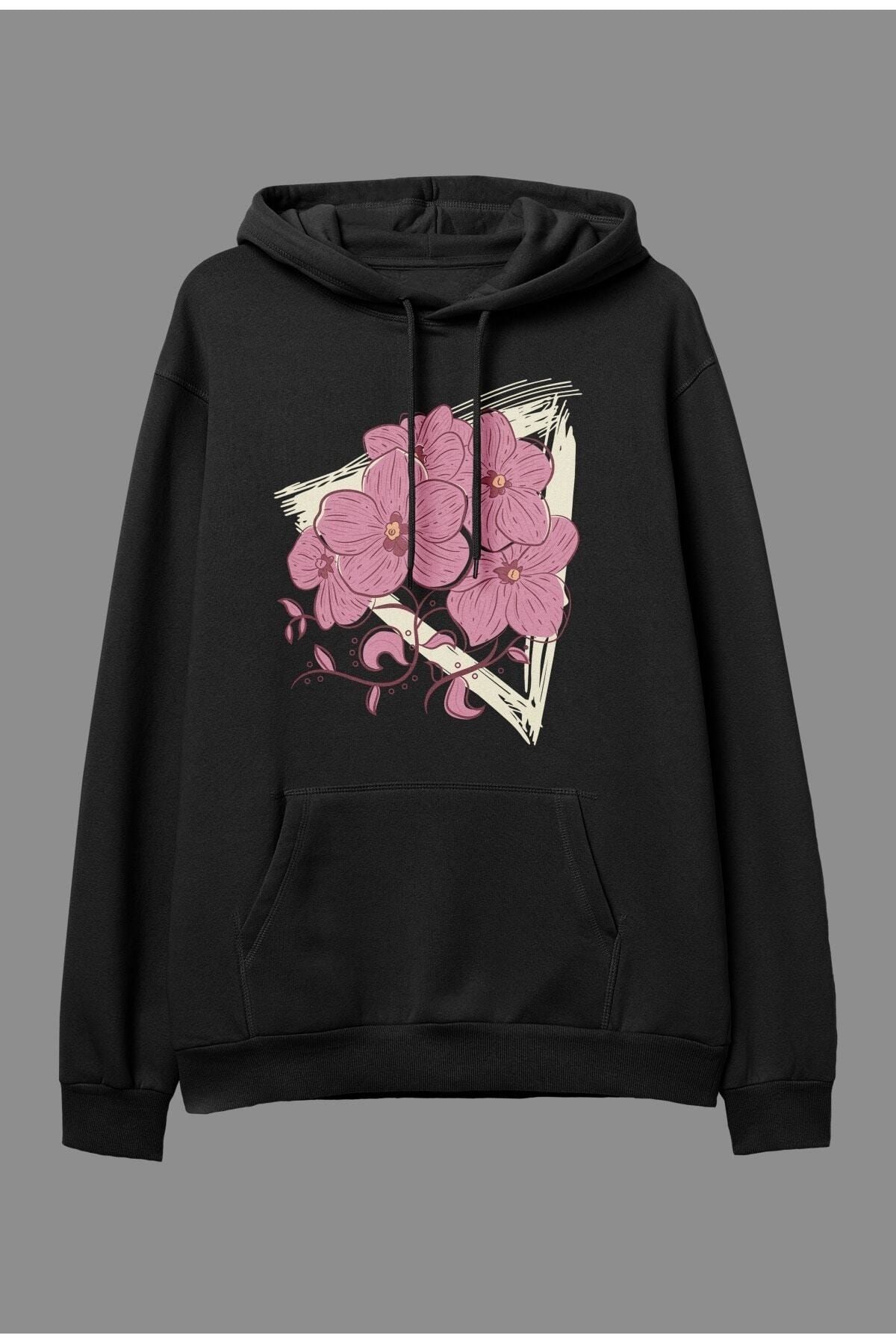 Pink flower hoodie clearance