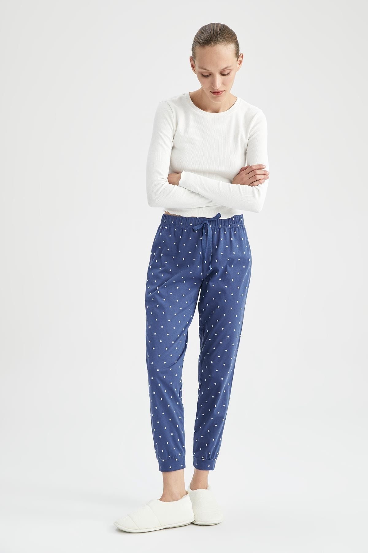 DeFacto Pyjamahose Dunkelblau Slim