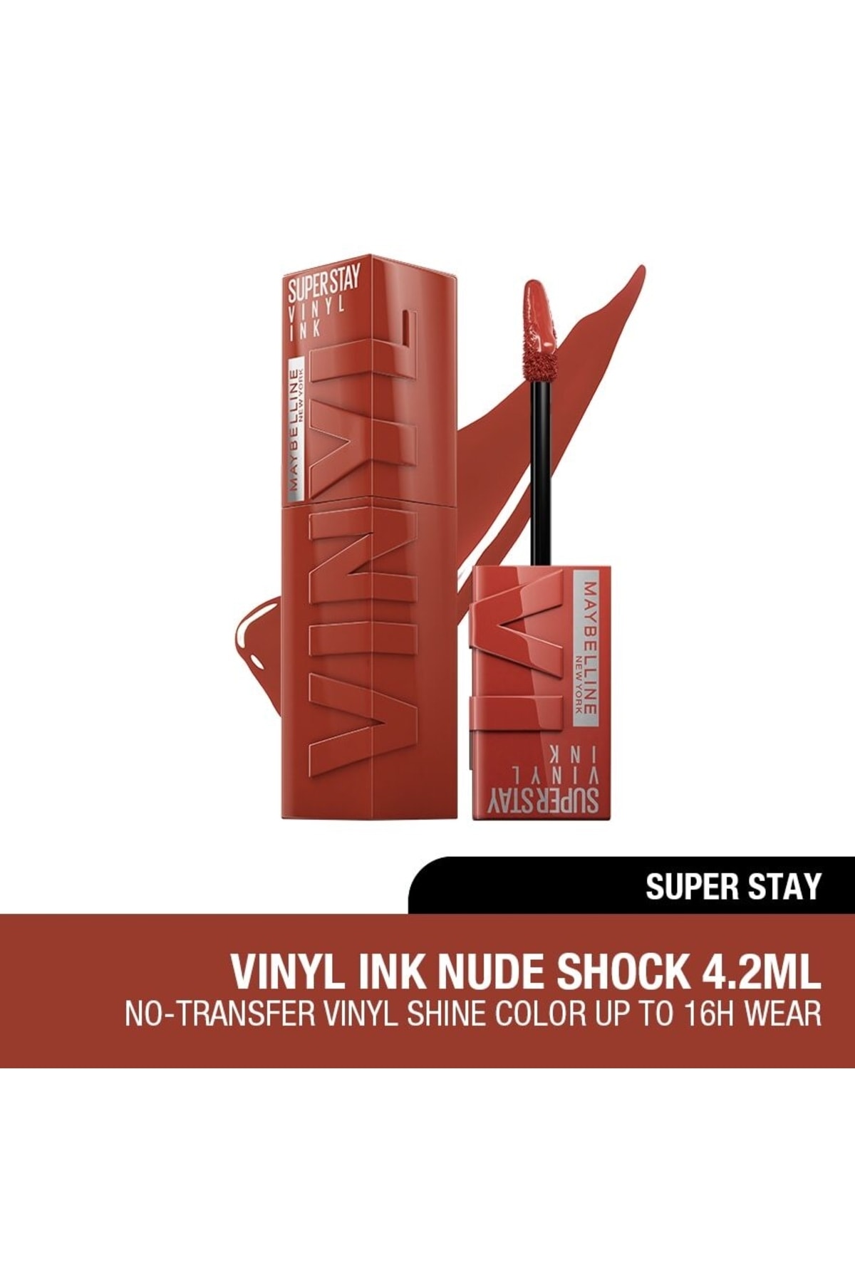 Maybelline New York Super Stay Vinyl Ink Uzun Süre Kalıcı Likit Parlak Ruj 130 Extra