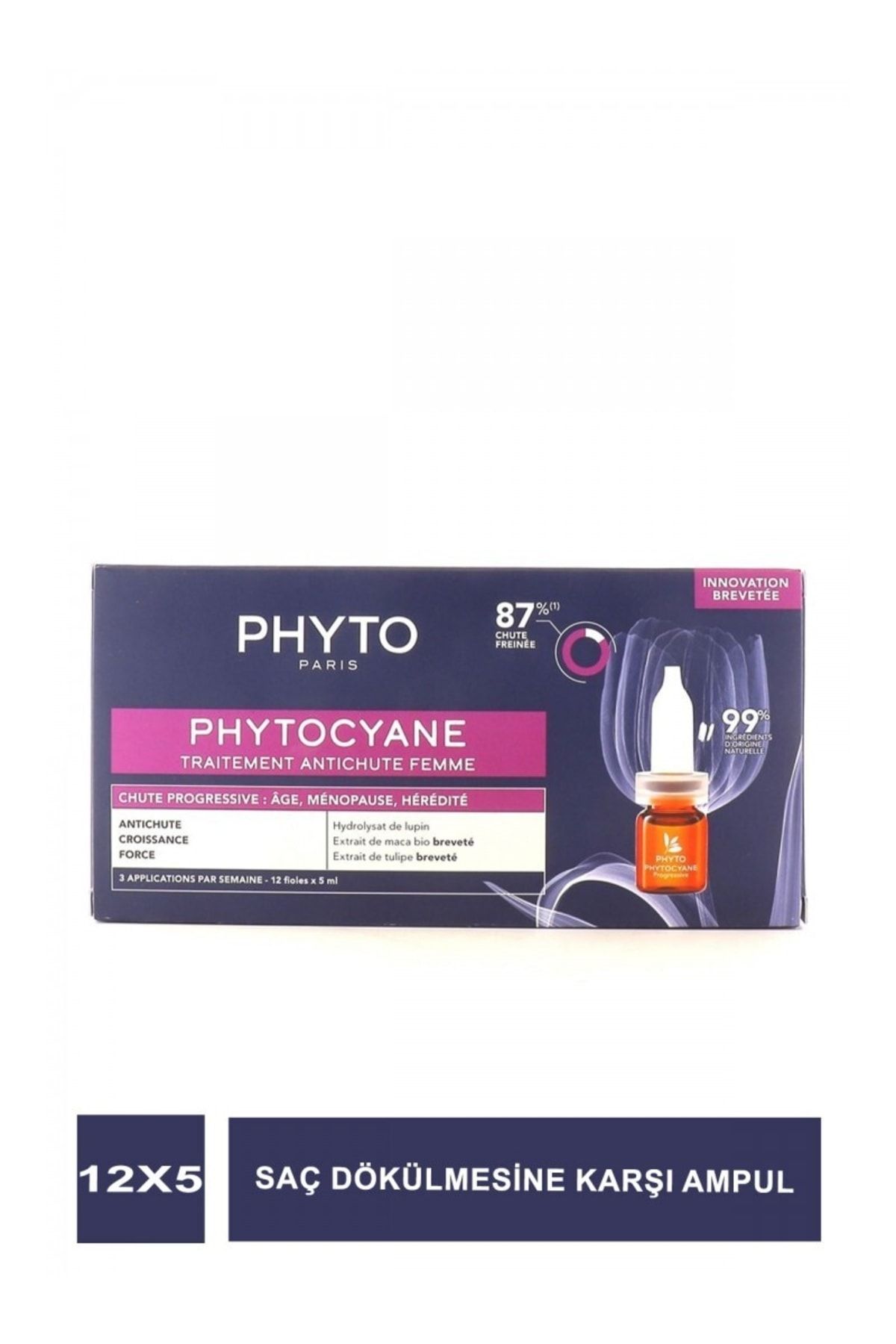 سرم و روغن مو زنانه ضد ریزش نوع سیانه 12 عددی 5 میلی لیتری فیتو Phyto