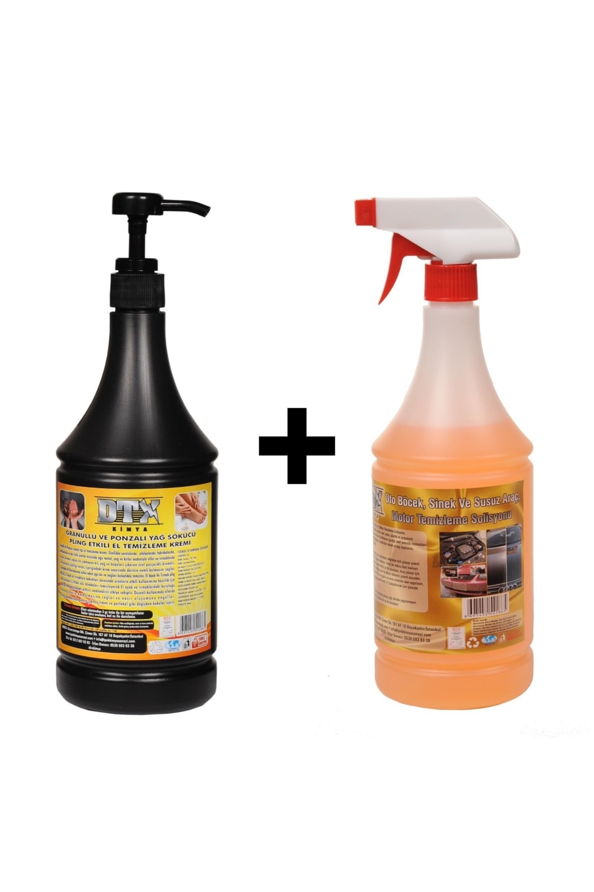 Granürlü El Temizleme Kremi (sabunu) 1 Kg & Oto Böcek, Sinek Temizleme Ilacı Konsantre (1/5) 1 Litre