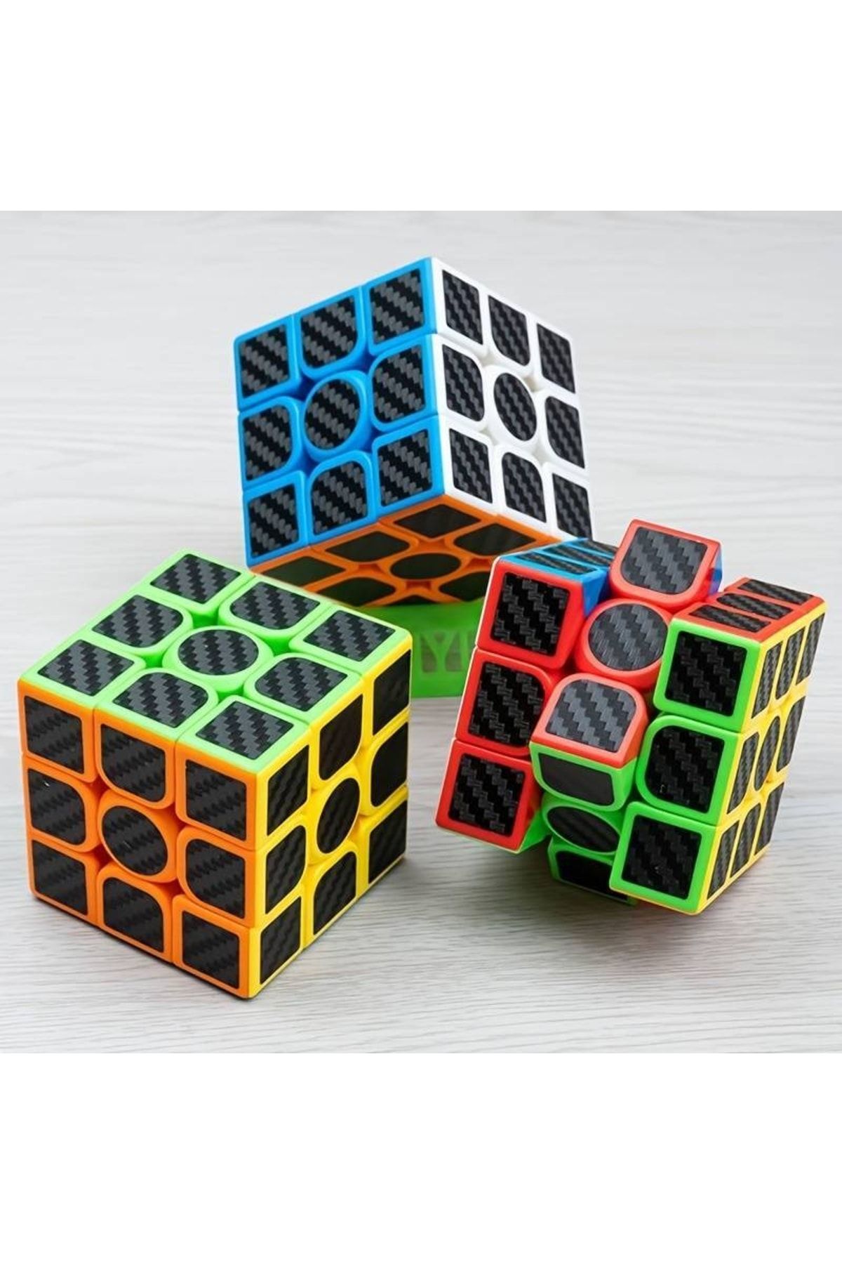 TUENGİ STORE Fosforlu Karbon Fiber Kaplama 3x3 Zeka Küpü Yüksek Kalite Rubik Küp