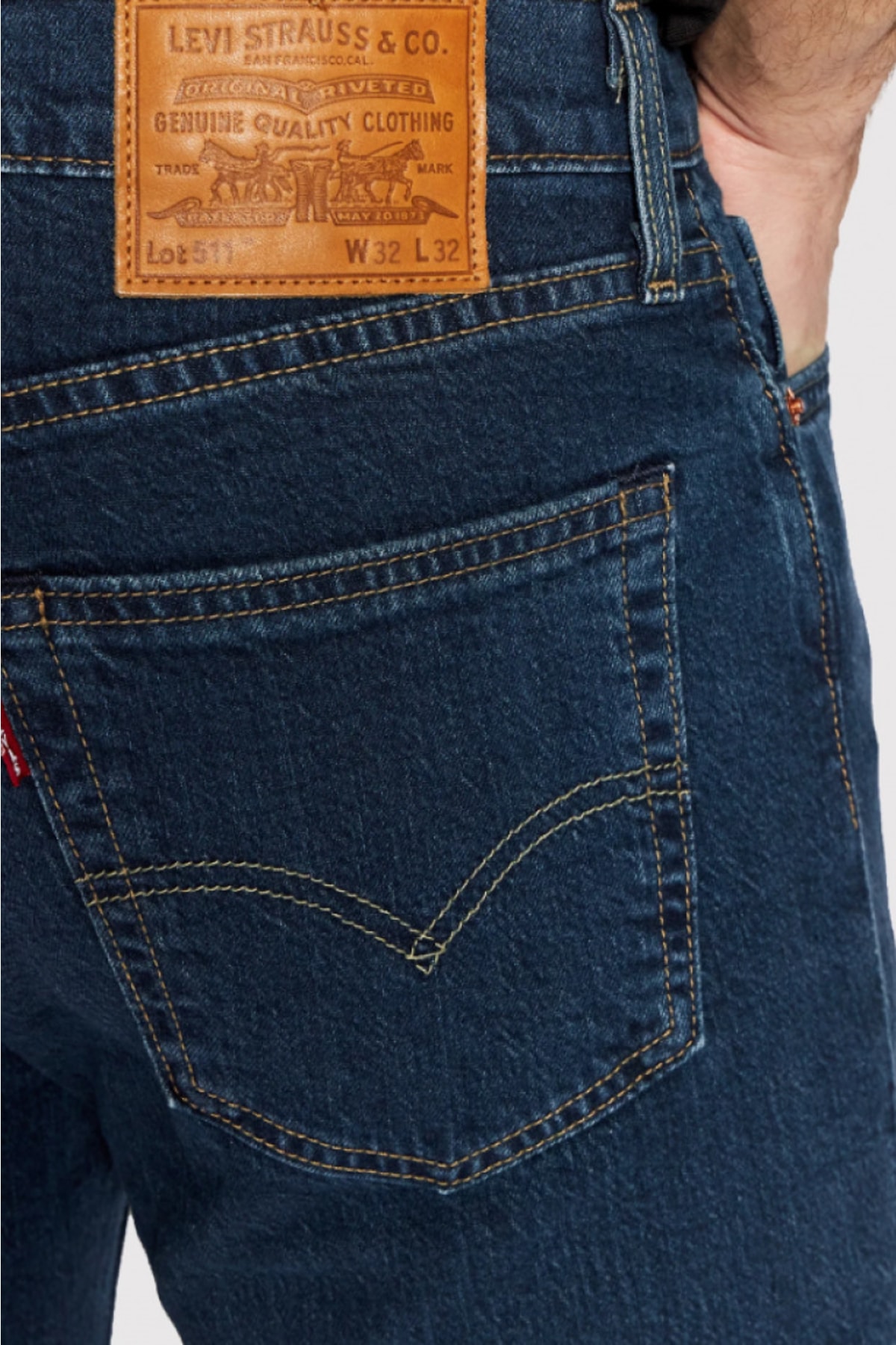 شلوار جین لیوایز مردانه جین آبی سرمه ای  راسته Slim/اسلیم فیت فاق نرمال   Slim/اسلیم فیت Daily/روزانه | Levi's 451152680 TR - تصویر 4
