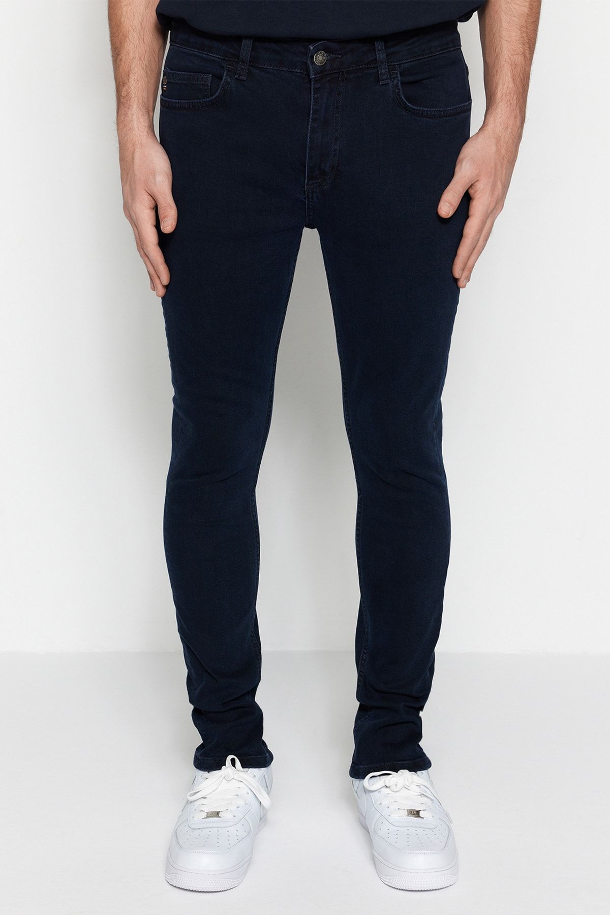 Trendyol Collection-Premium Dark Navy Skinny Fit Jeans – Stretch-Stoff TMNSS23JE00039 7