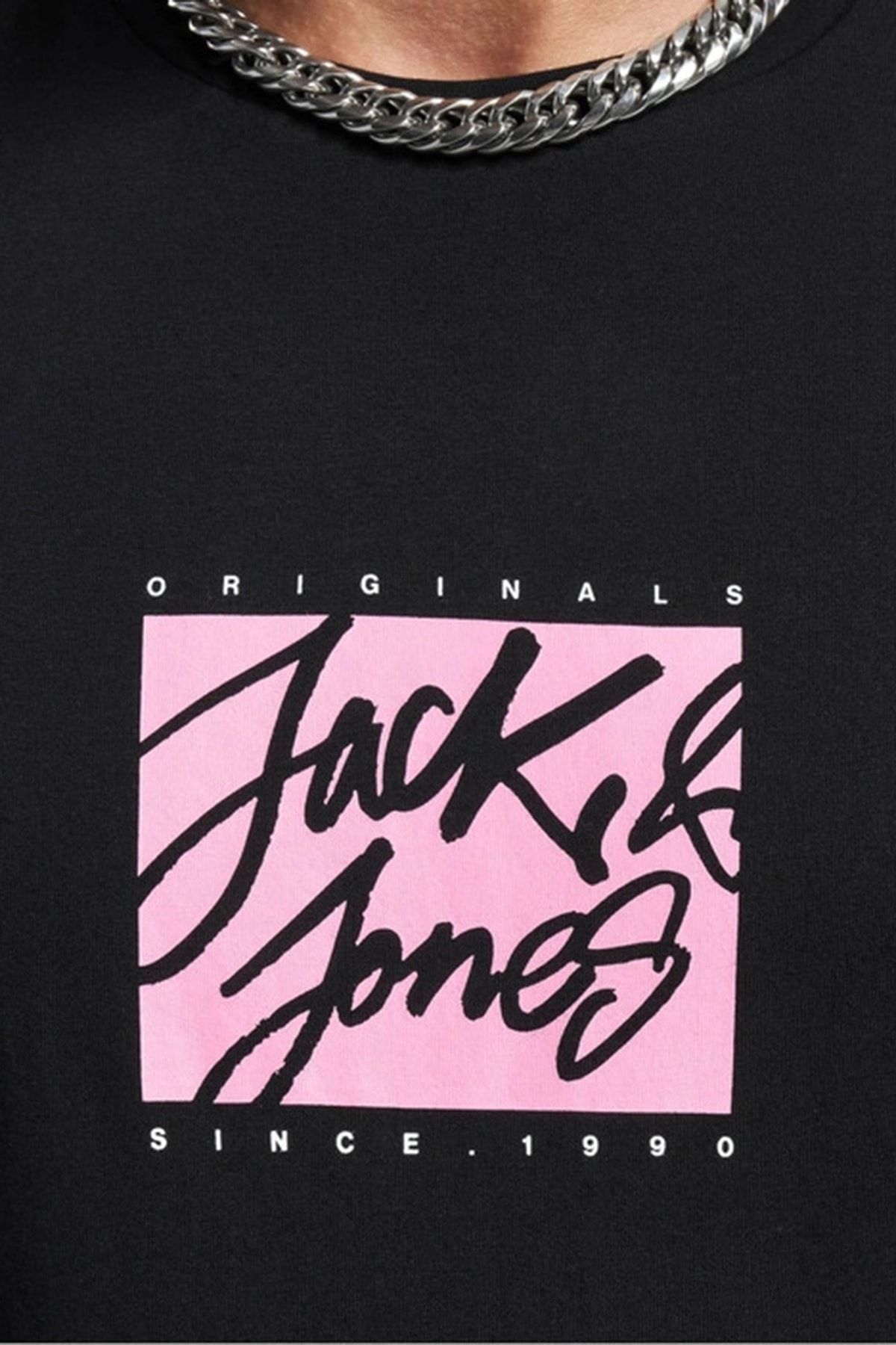 تی شرت سیاه مردانه Jack & Jones یقه خدمه 12232649 مشکی Jack & Jones