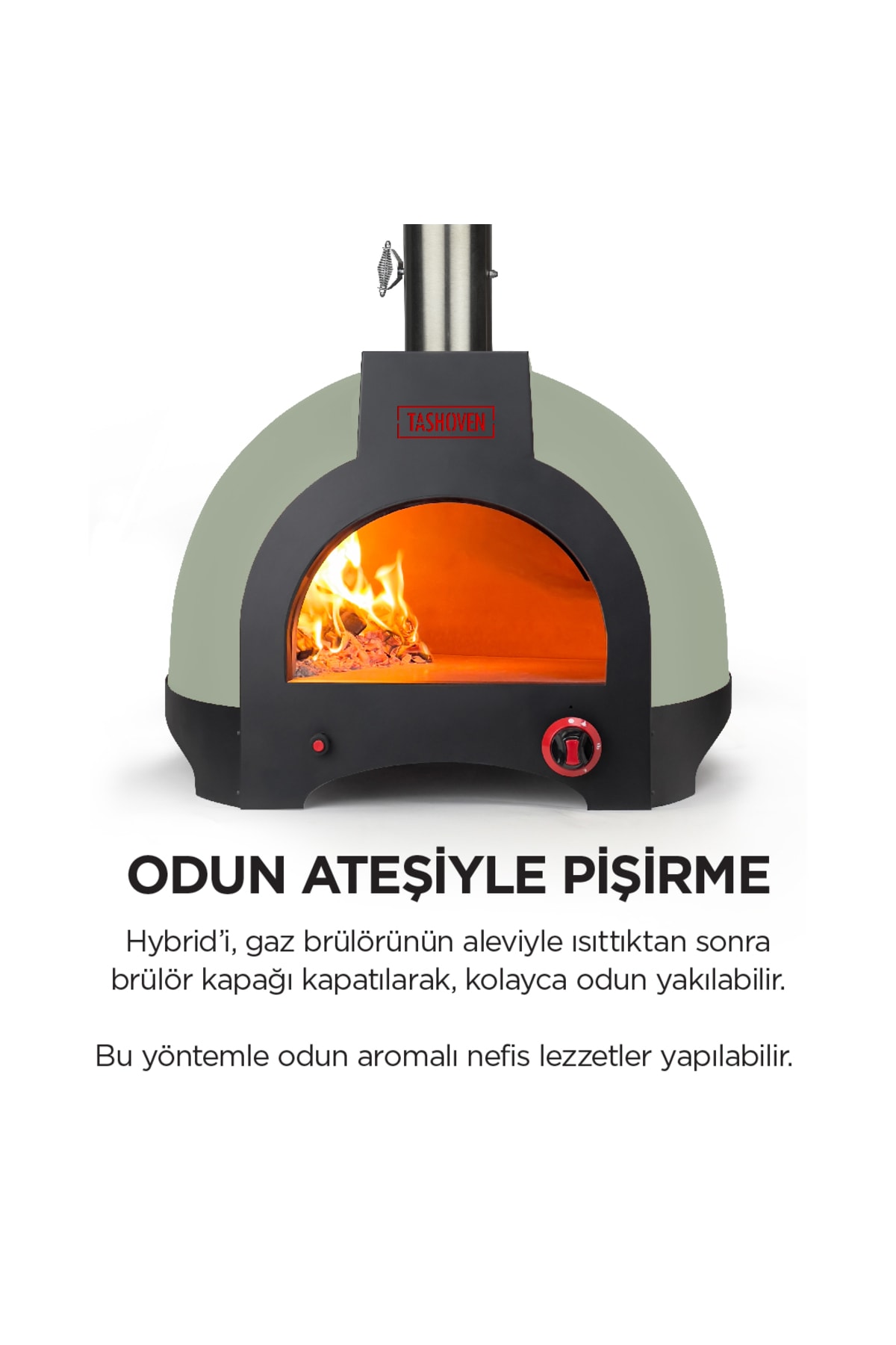 Hybrid 66 Gazlı Ve Odun Ateşli Taş Fırın - Yeşil - Pizza, Pide, Lahmacun, Ekmek, Güveç Taşfırını 3
