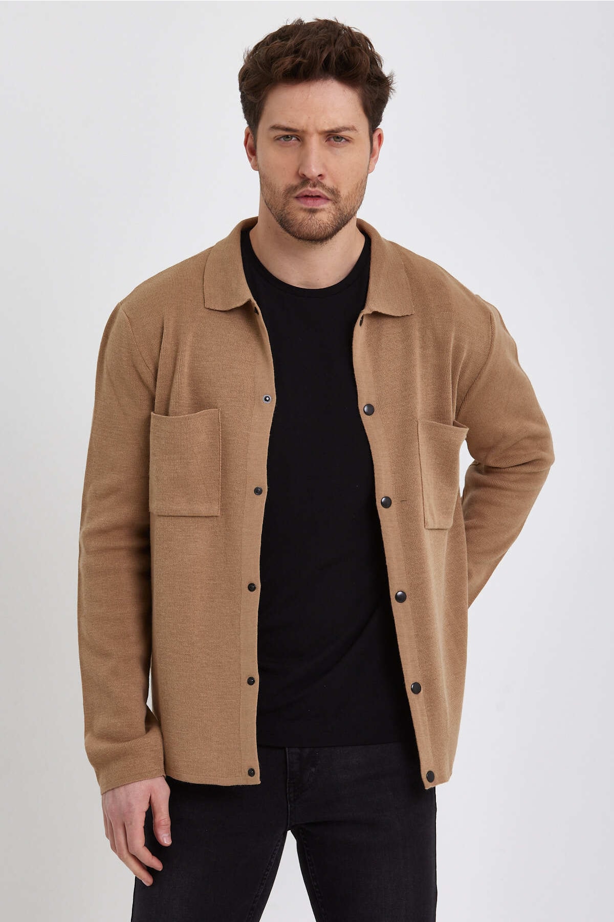 ژاکت مردانه قهوه ای ALEXANDERGARDI | E22-5700-CML اورجینال - تصویر 3