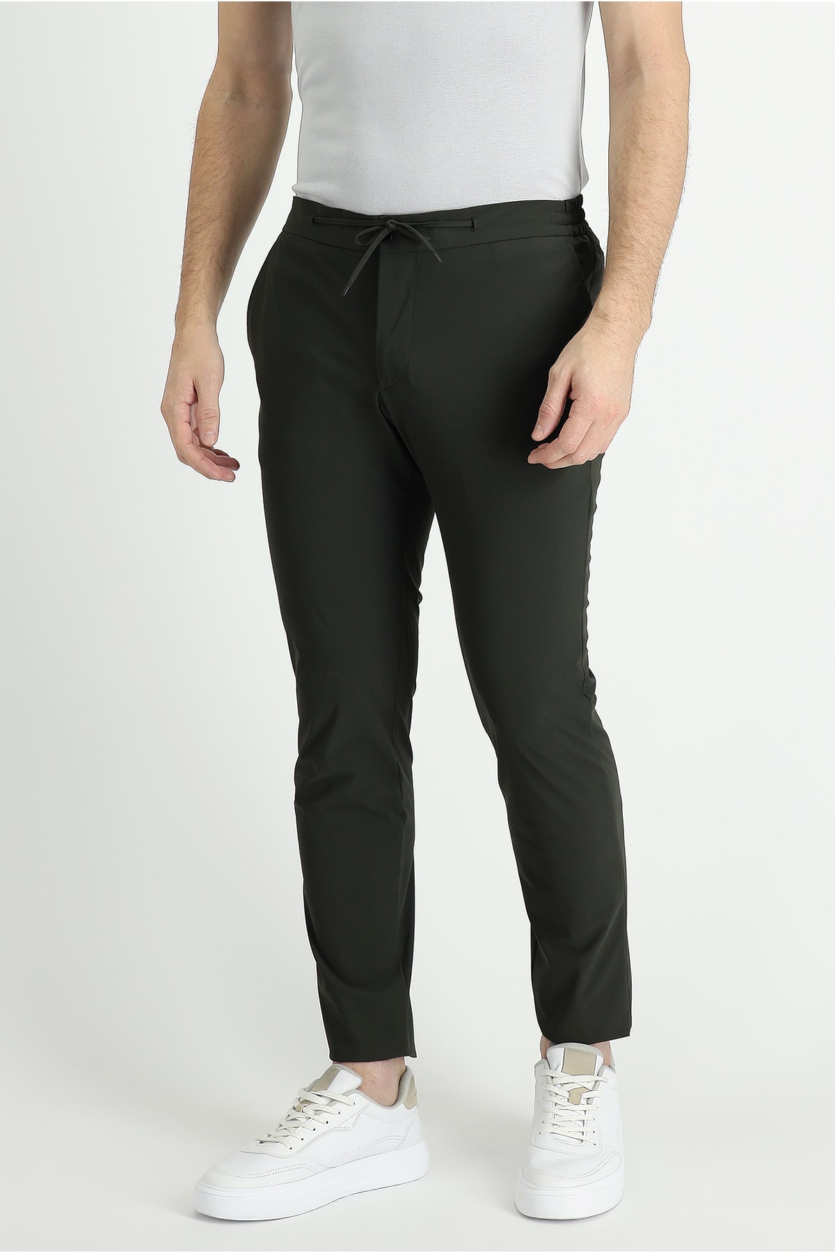 Kiğılı Slim Fit Beli Lastikli İpli Klasik Pantolon AN7563