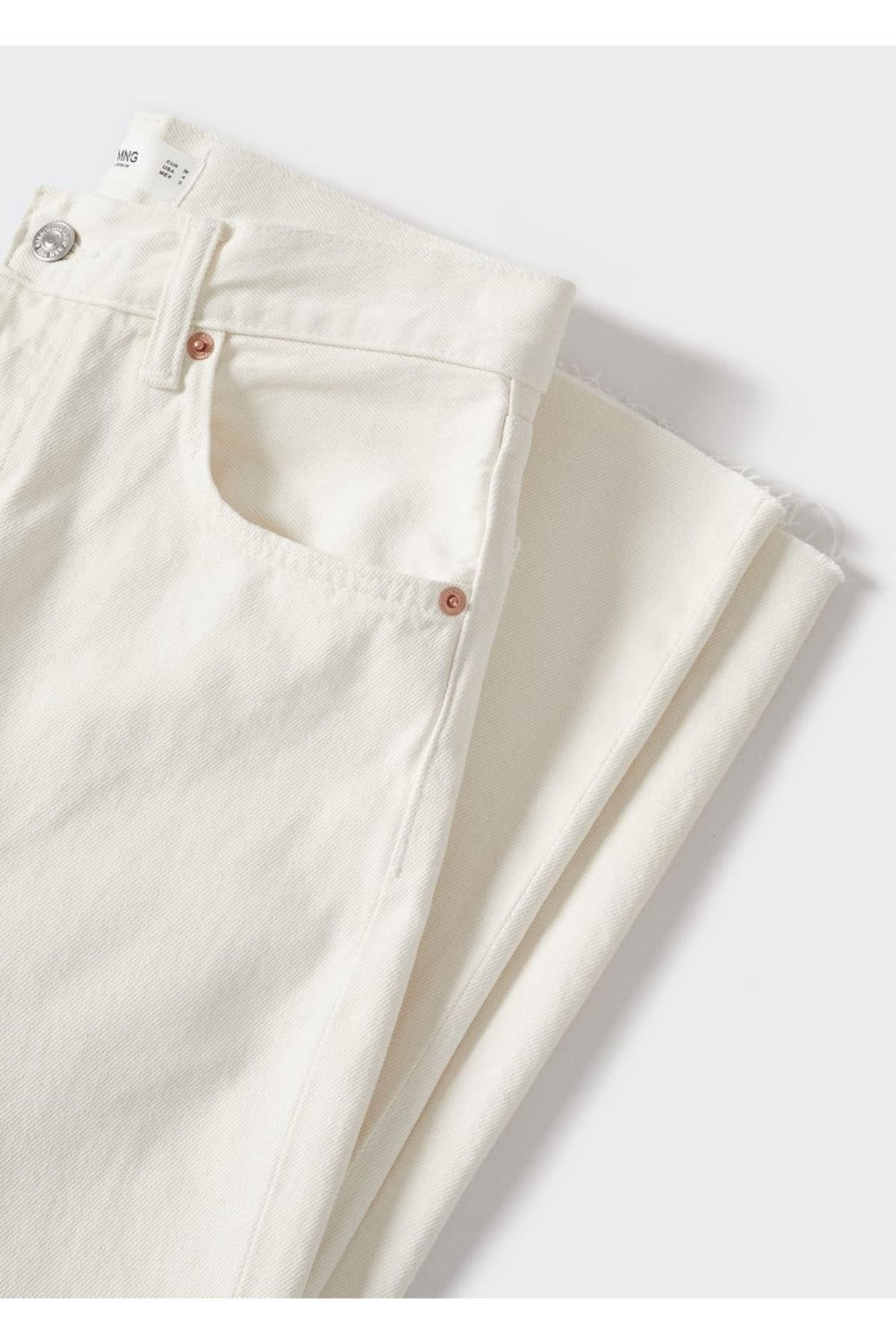 Yüksek Belli Crop Düz Kesim Jean