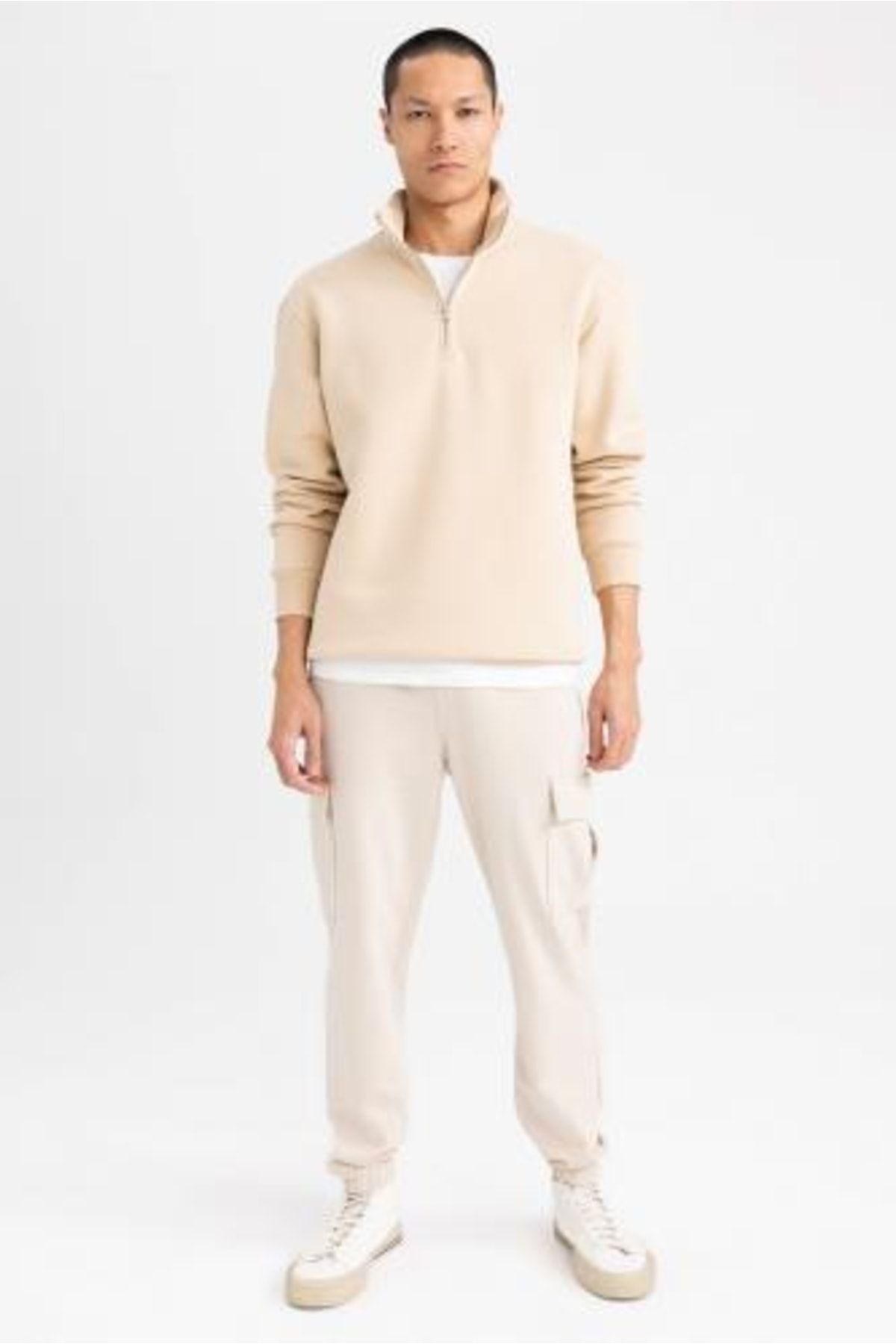DeFacto Comfort Fit Dik Yaka Fermuarlı Sweatshirt BC8234