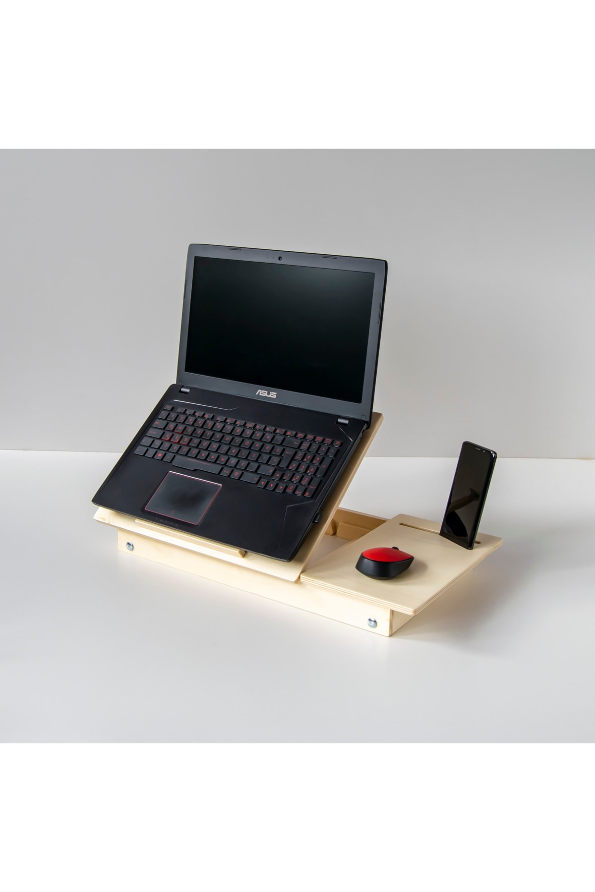 MARKSAN Katlanabilen Ahşap Laptop Sehpası, Tamamı Vernikli Bilgisayar, Tablet, Kitap Sehpası AN10814