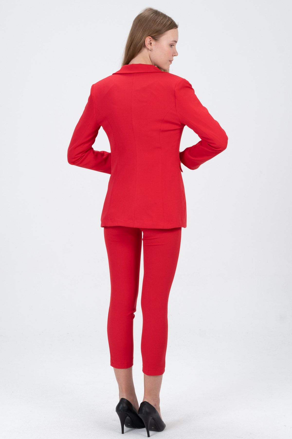 diaves-Jachetă de damă cu flori de rodie, cu buzunare, pantaloni, pantaloni 5