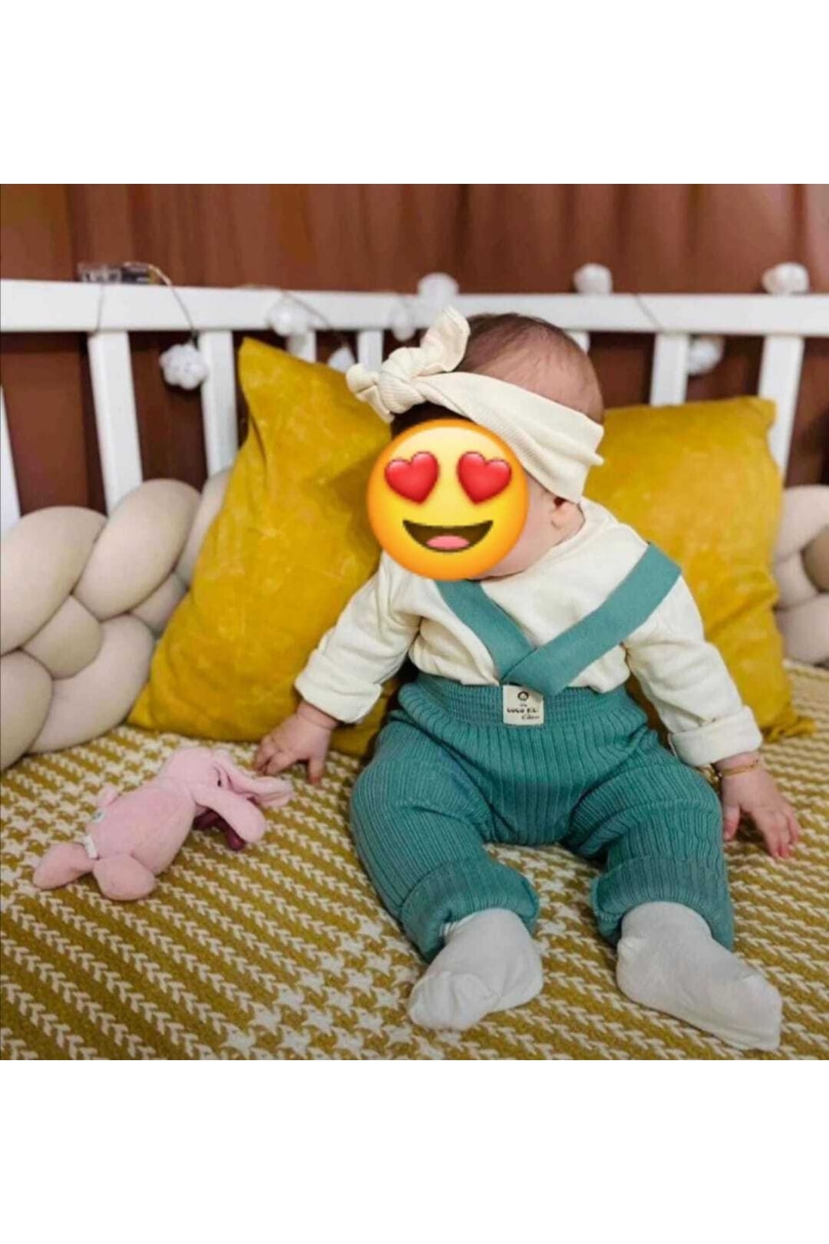 pjishop Bebe Giyimi Triko Yumuşak Ayarlanabilir Slopet Rahat Kalıp Bebek Kıyafeti