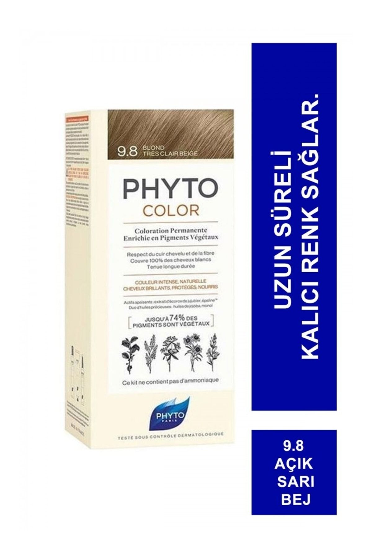 Phyto  رنگ موی گیاهی دائمی بدون آمونیاک کالر شماره ۹.۸ رنگ بژ بلوند روشن