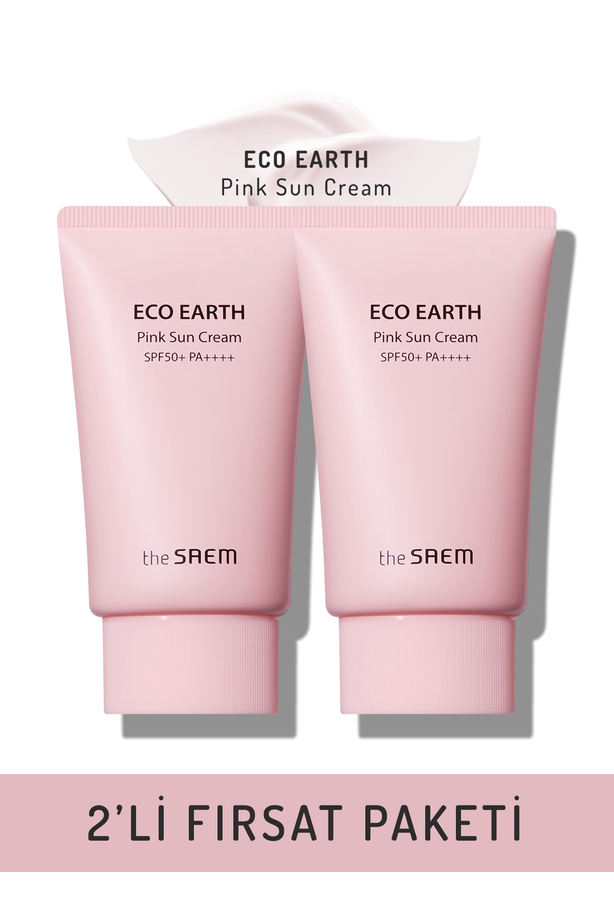 THE SAEM 2'li Ton Dengeleyici Işıltı Veren Güneş Kremi 50 Gr - Pink Sun Cream Spf 50+ Ve Pa++++
