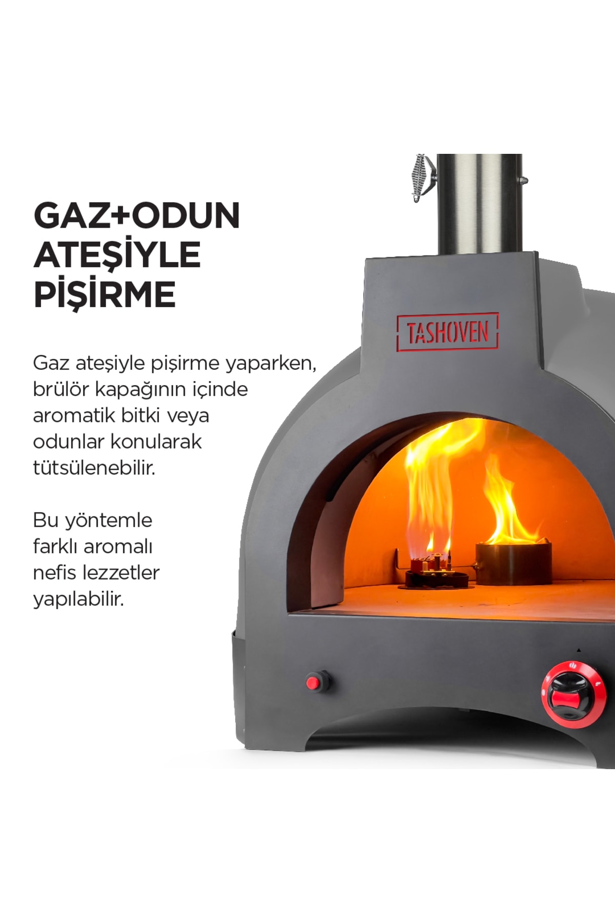 Hybrid 66 Gazlı Ve Odun Ateşli Taş Fırın - Gri - Pizza, Pide, Lahmacun, Ekmek, Güveç Taşfırını 4