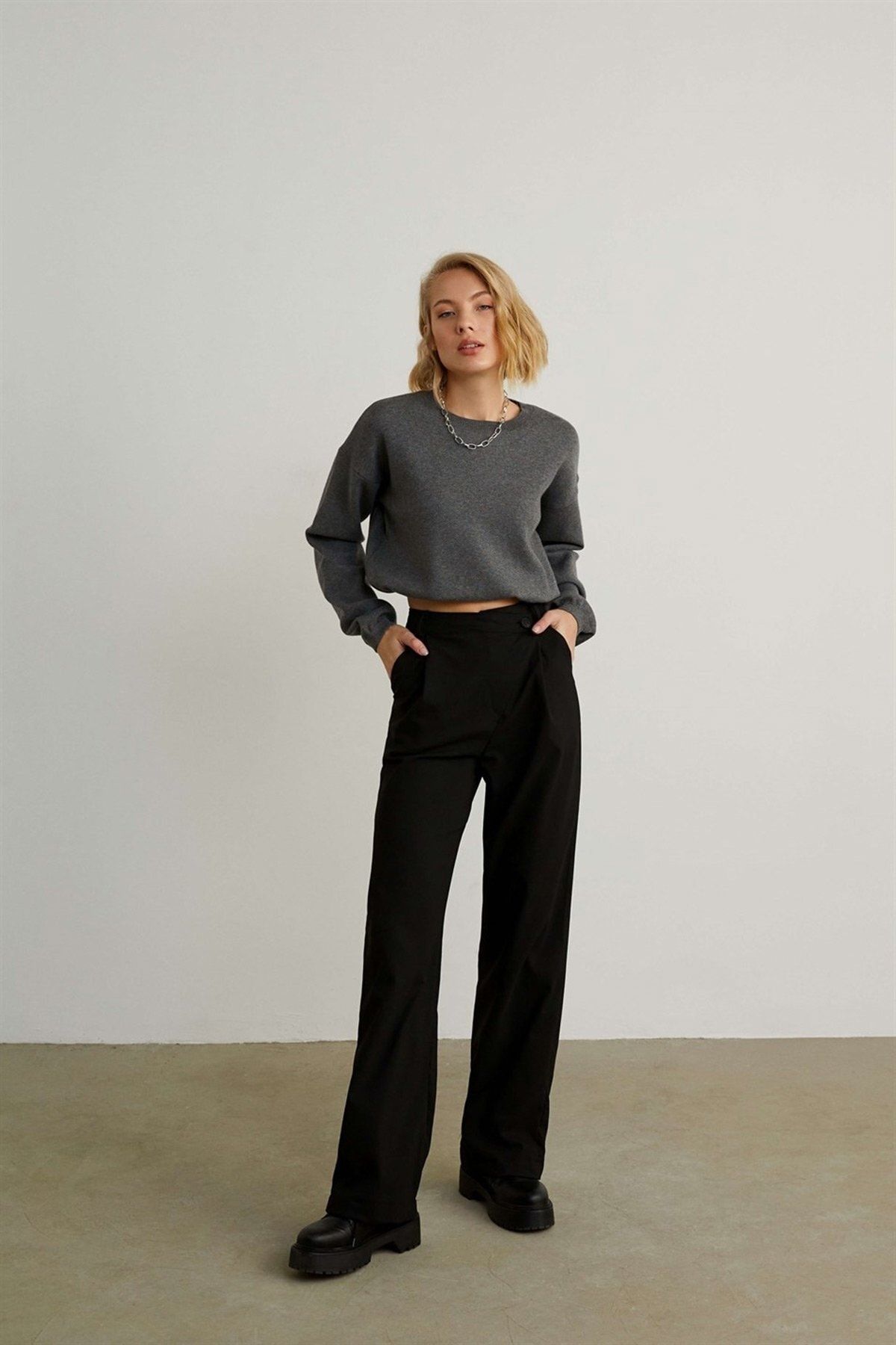 VATKALI Hose Schwarz Wide Leg