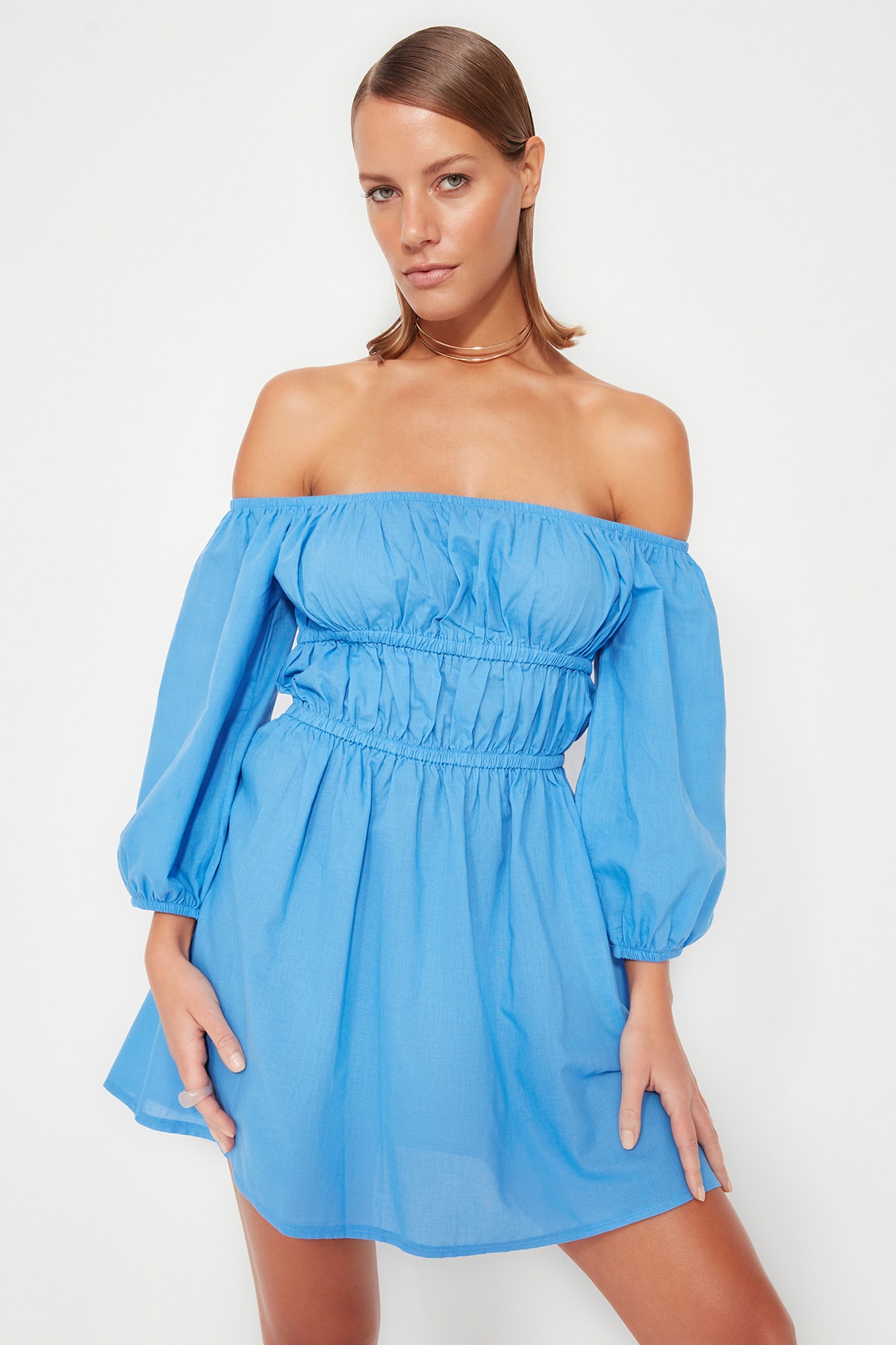 Trendyol Collection Kleid Blau Smock-Kleid