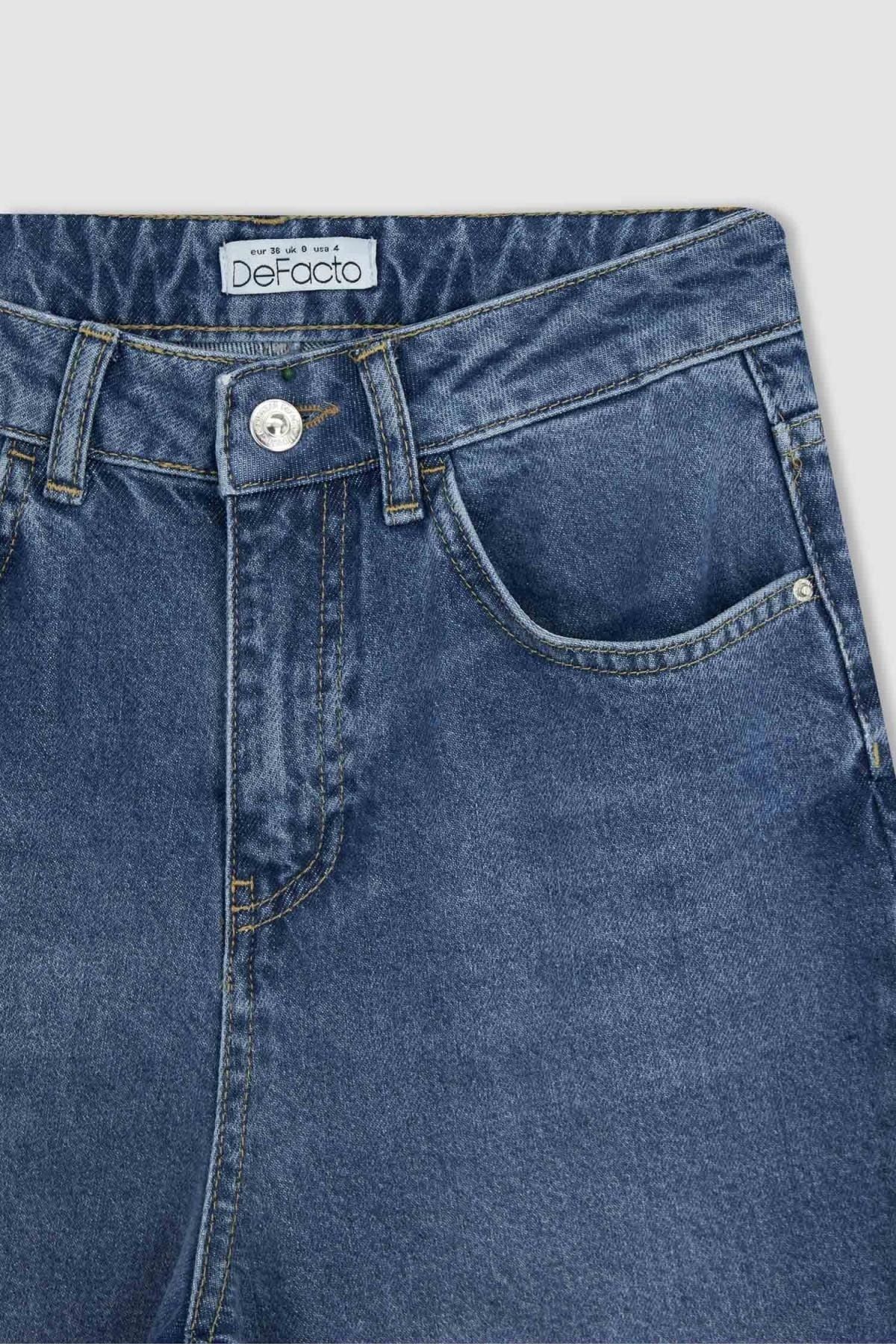Lina Mom Fit Yüksek Bel Hafif Dar Paça Bilek Boy 100 Pamuk Jean Pantolon A0689ax23sp