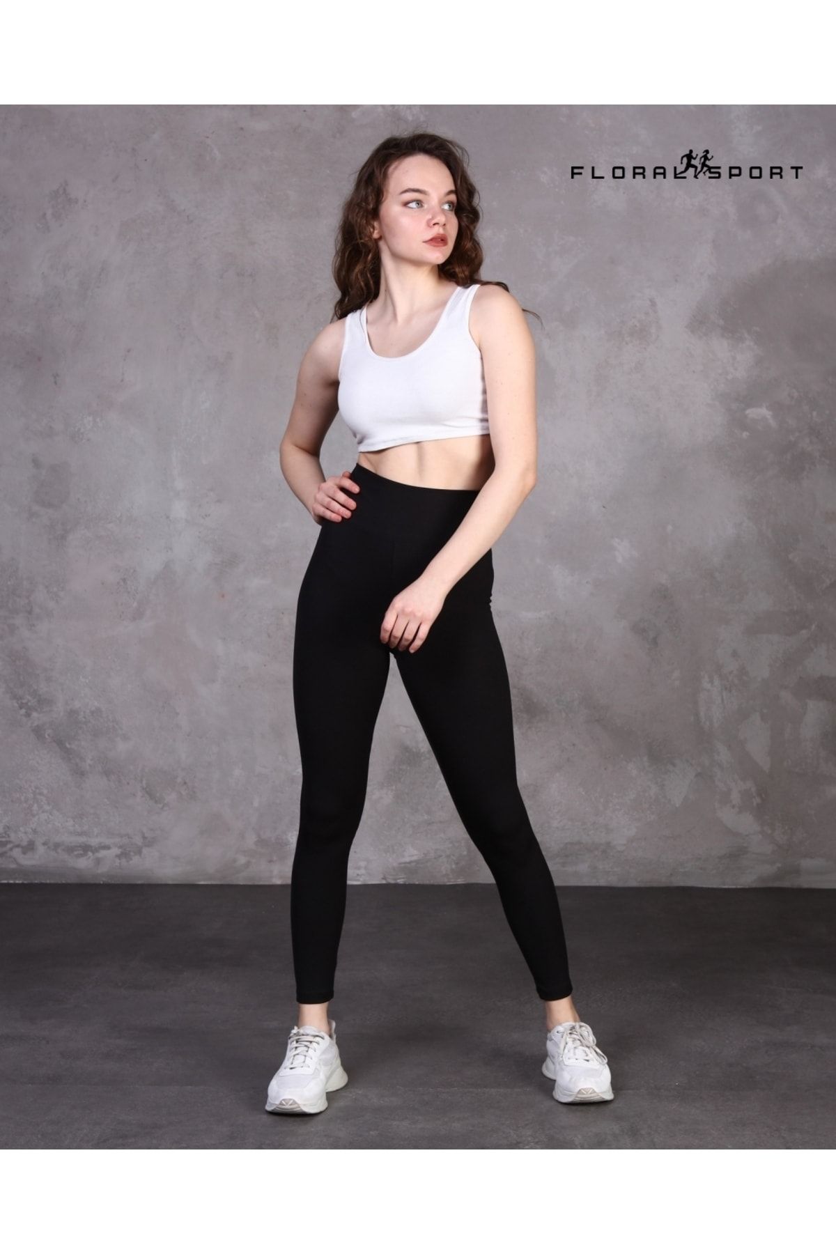 Floral Sport Anthracite Black Corduroy Leggings 2 Piece
